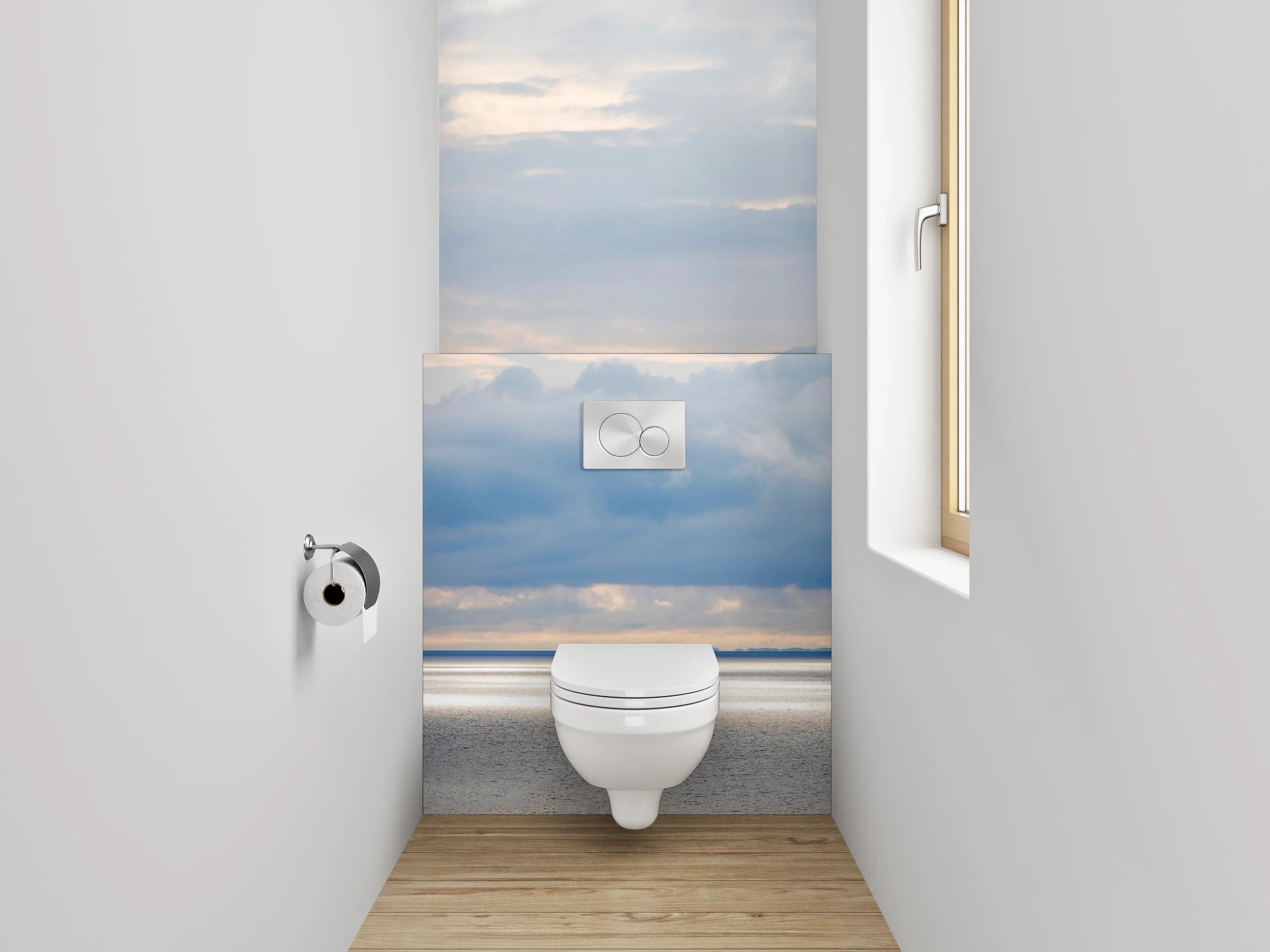 WC-Rückwand - Ruhige Meereslandschaft mit sanftem Licht