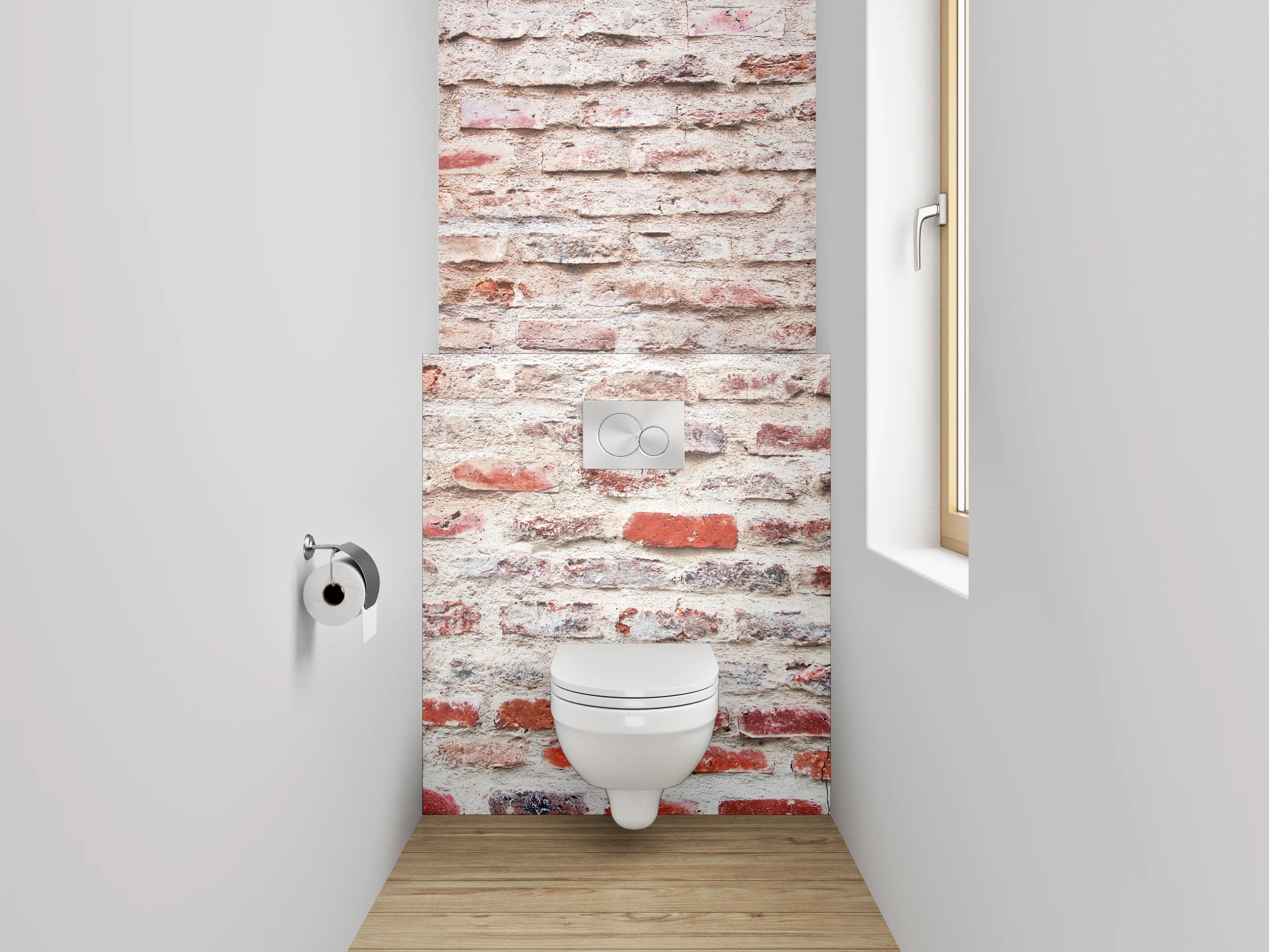 WC-Rückwand - Rustikale Backsteinwand Struktur