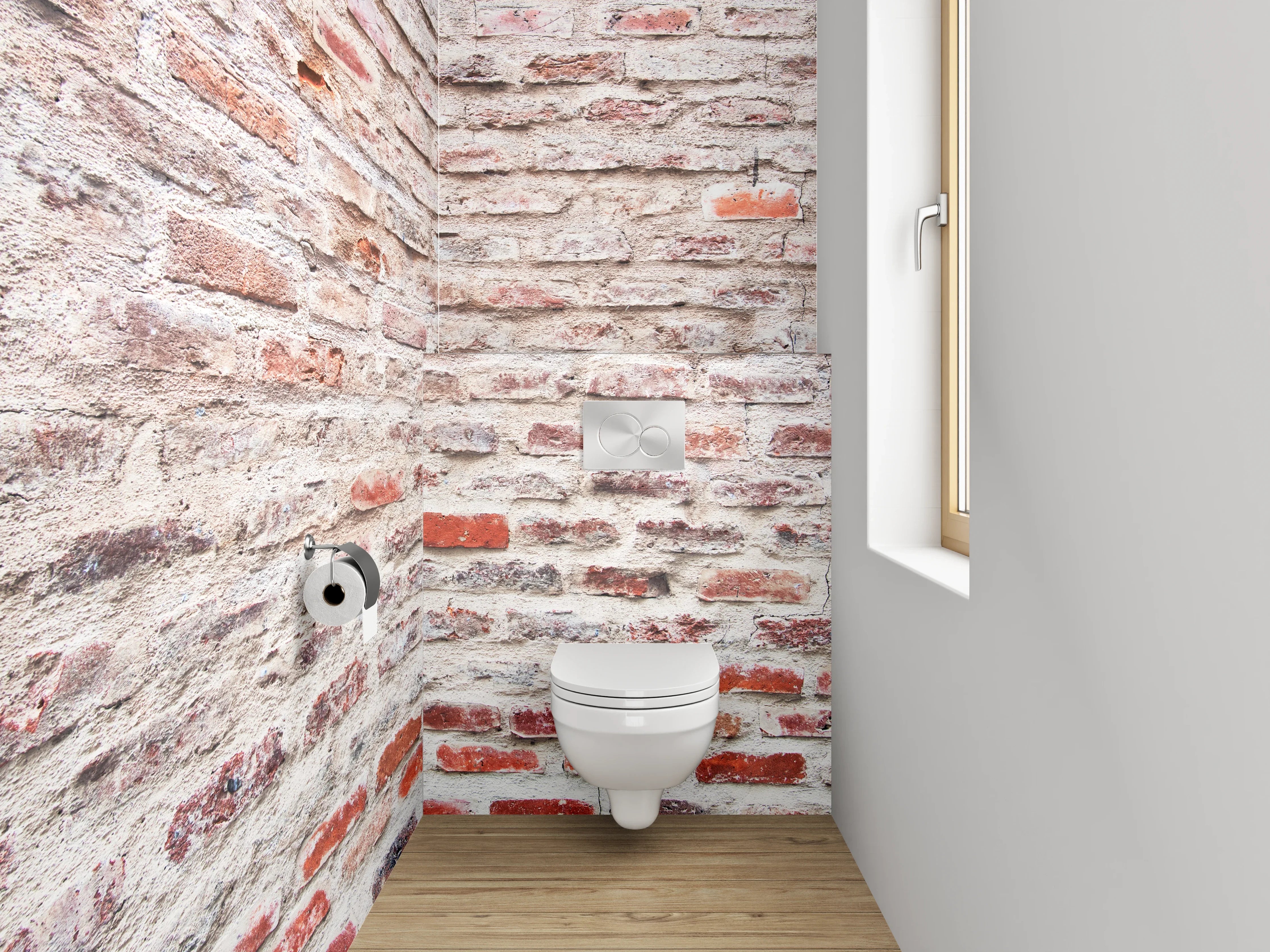 WC-Rückwand - Rustikale Backsteinwand Struktur