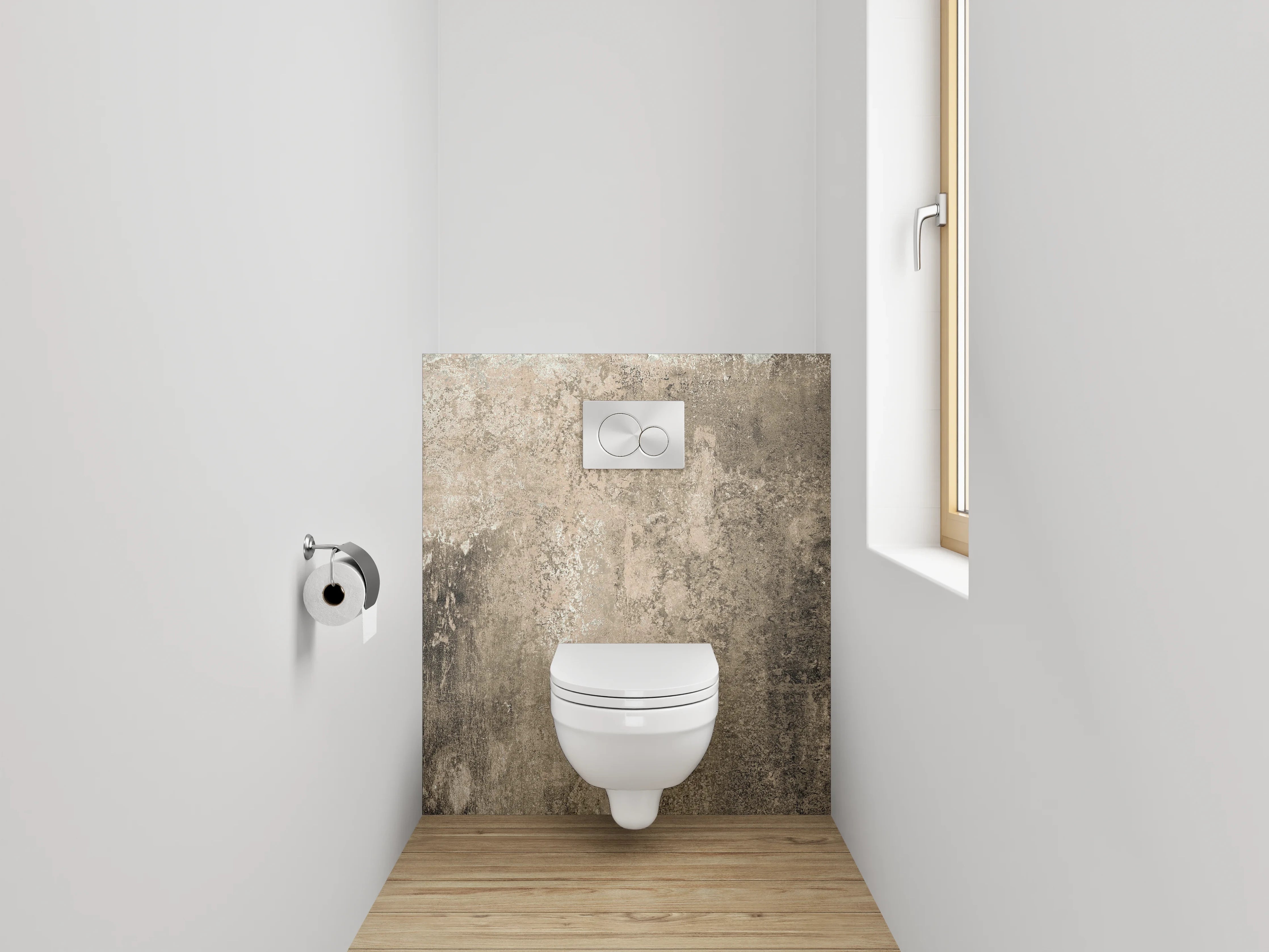 WC-Rückwand - Rustikale Betonwand mit Textur