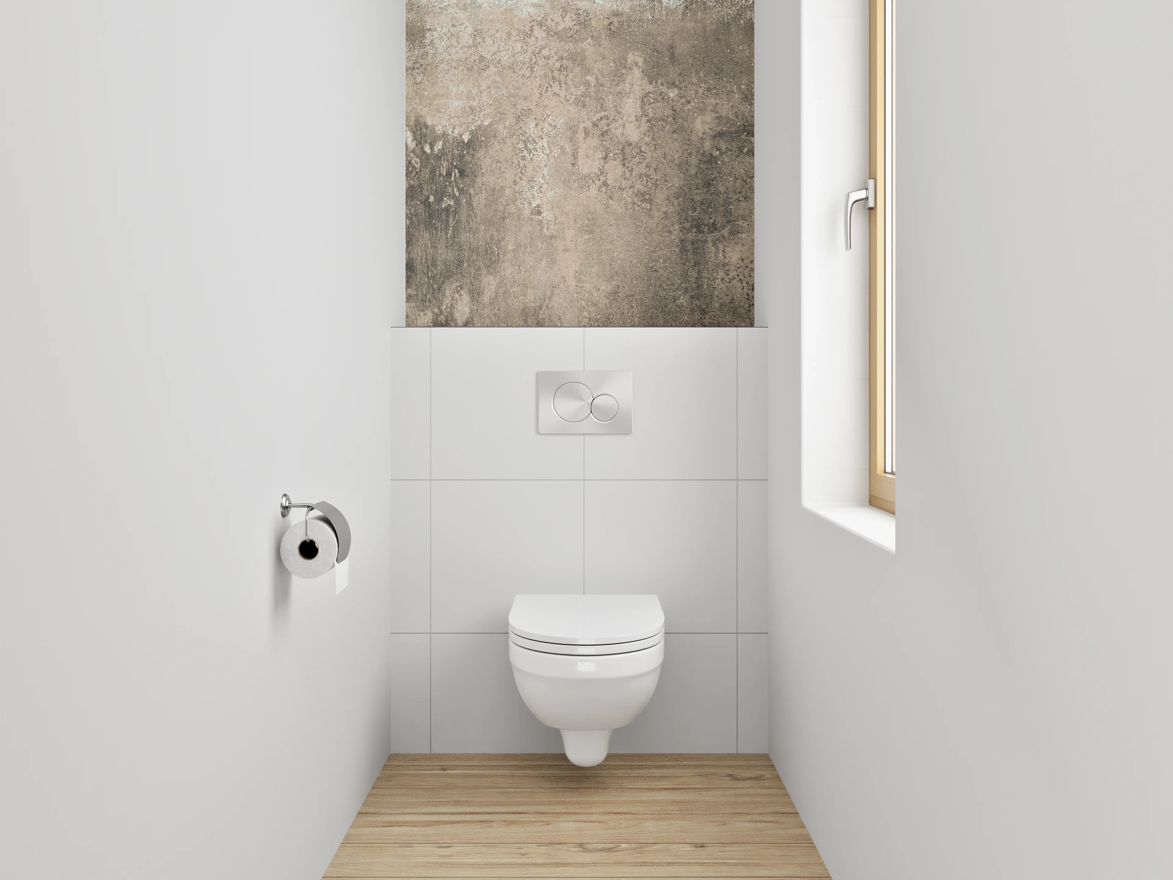 WC-Rückwand - Rustikale Betonwand mit Textur