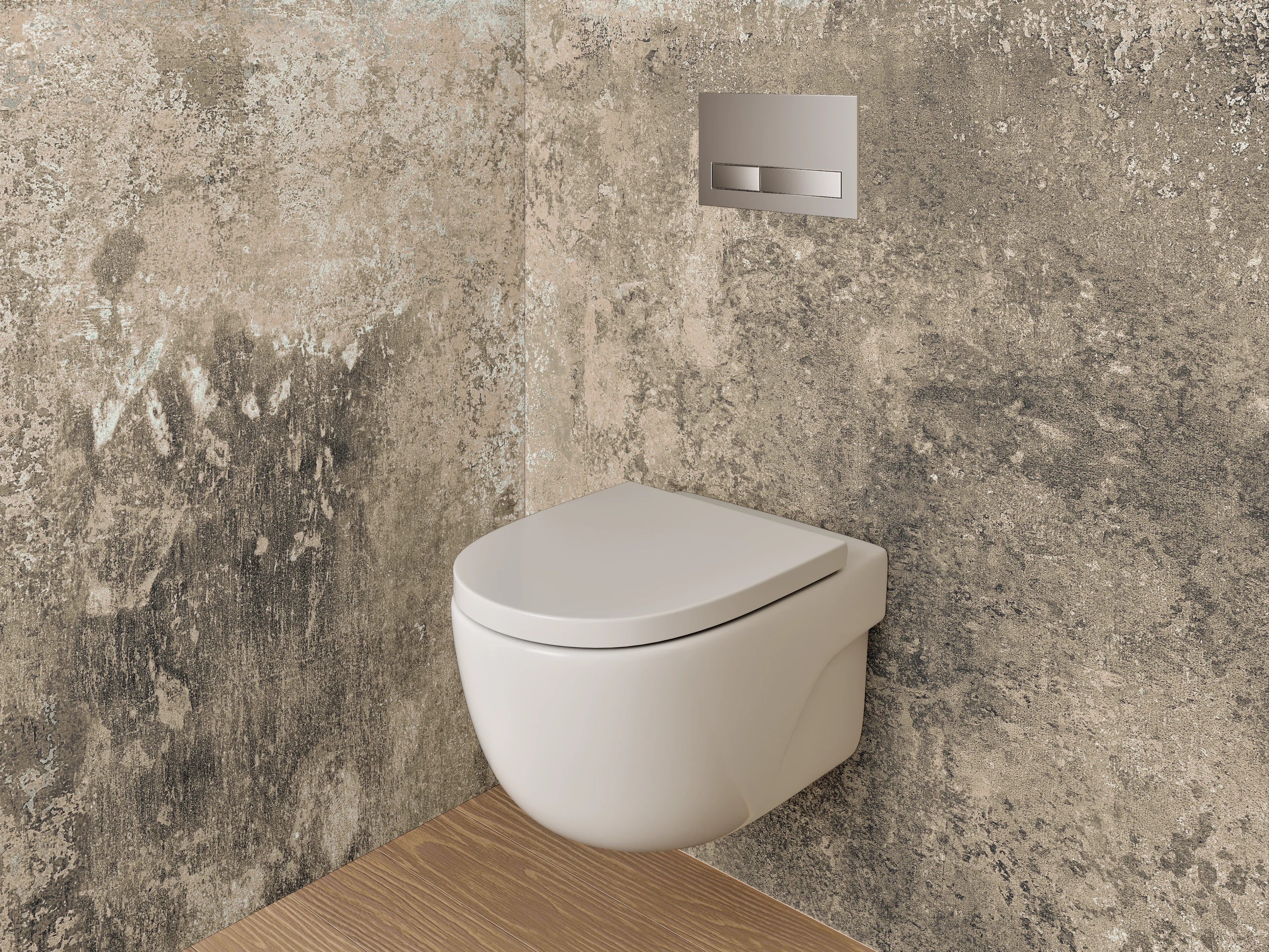 WC-Rückwand - Rustikale Betonwand mit Textur