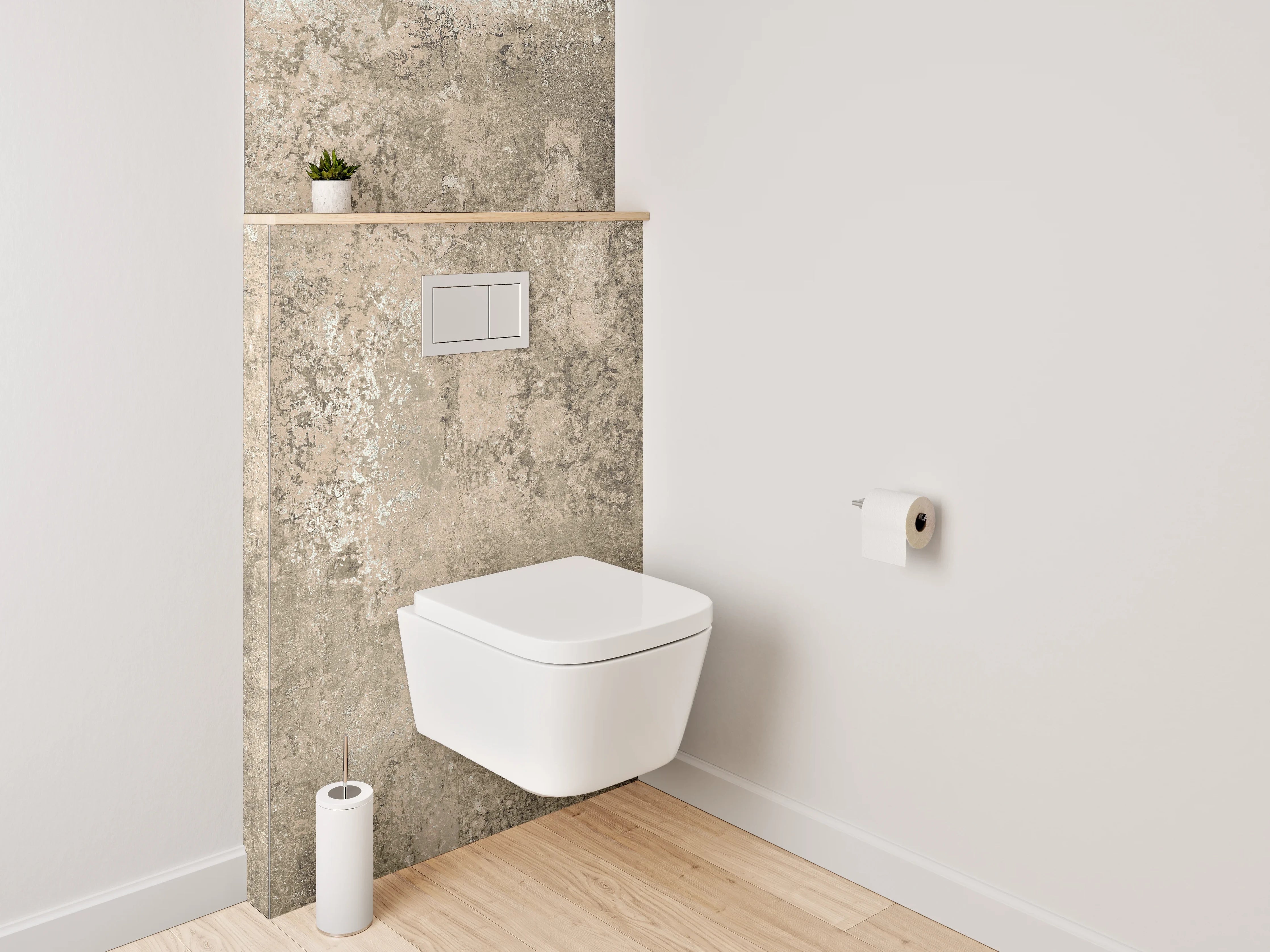 WC-Rückwand - Rustikale Betonwand mit Textur