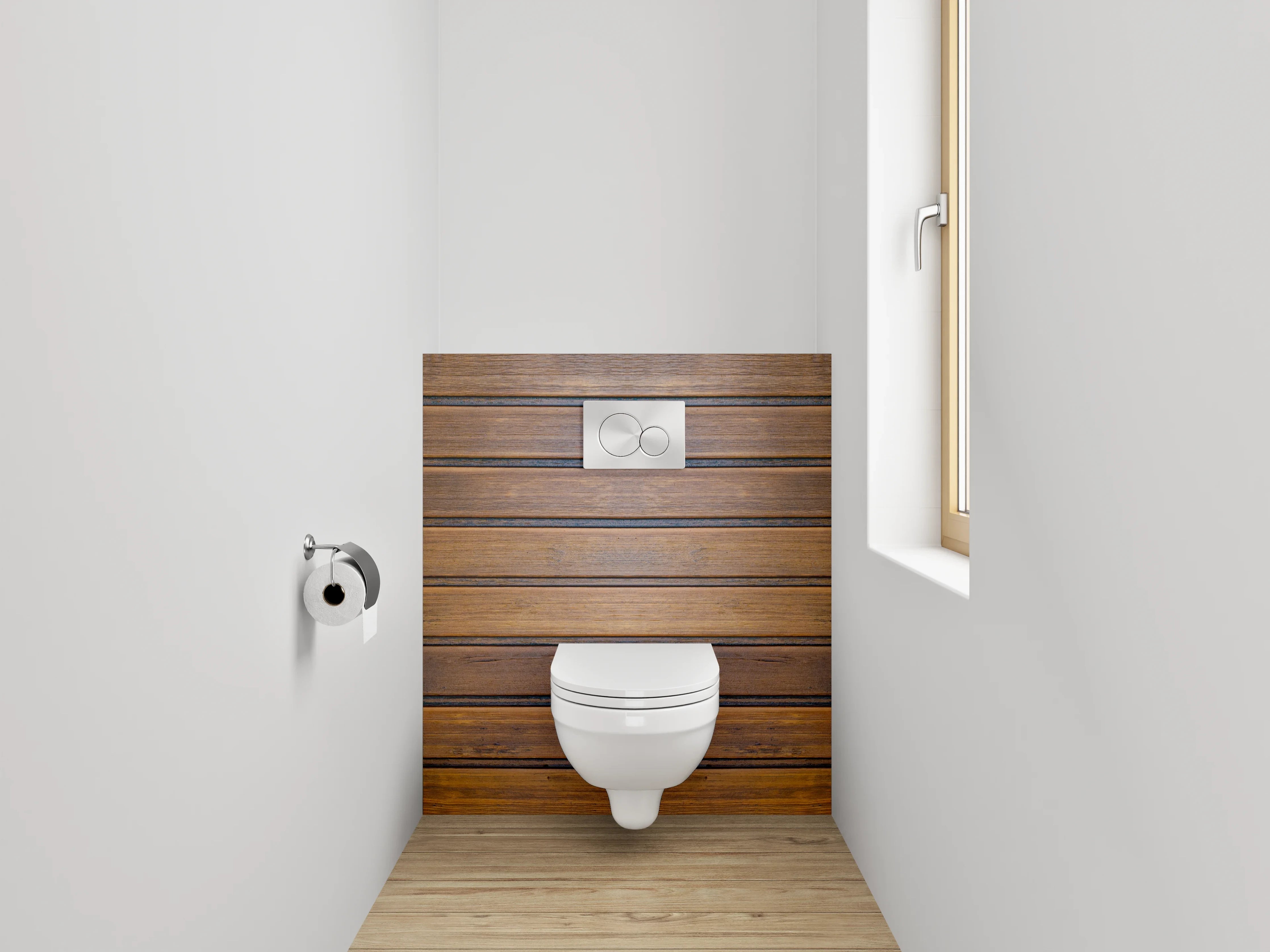 WC-Rückwand - Rustikale Holz-Paneele