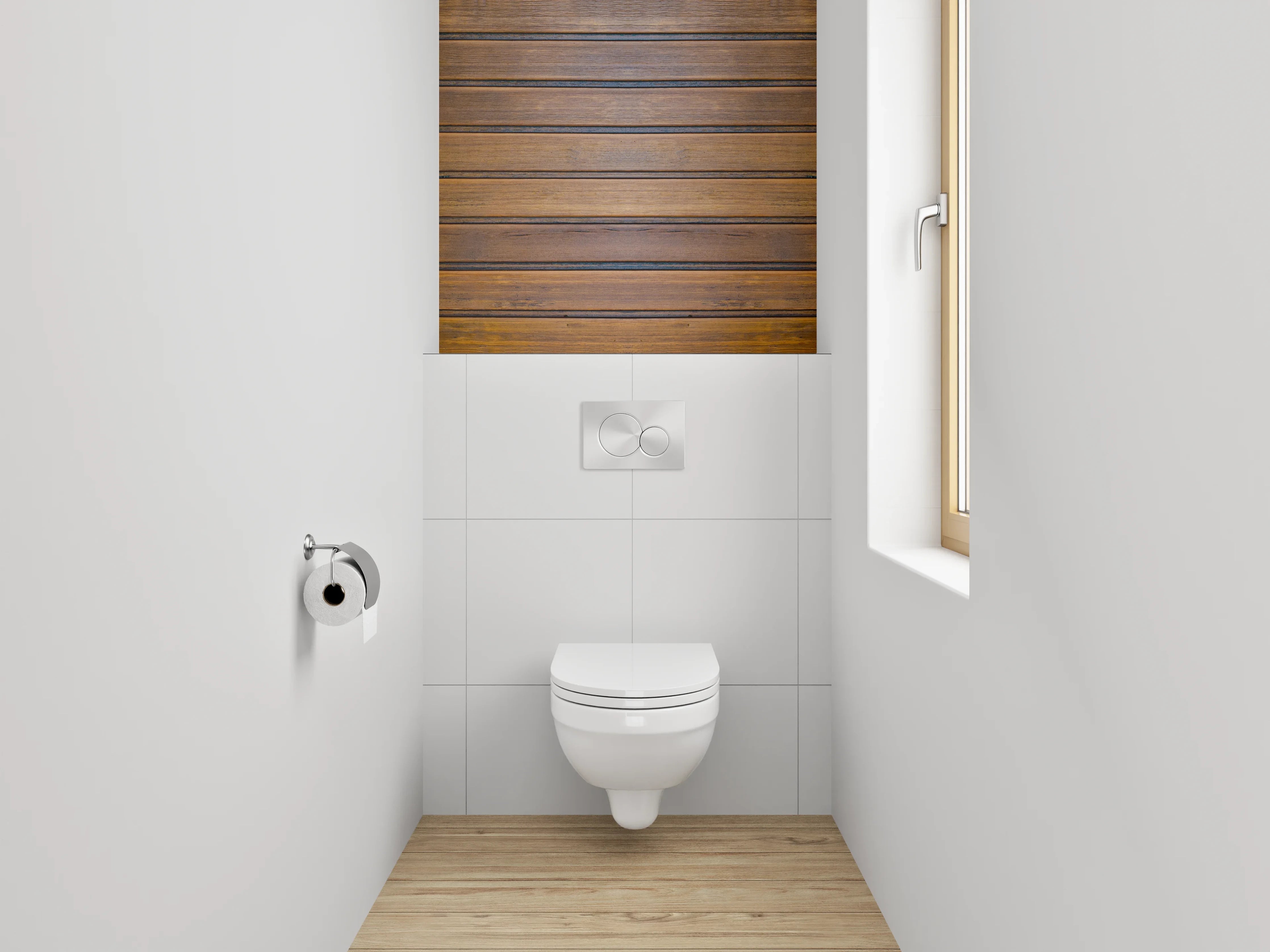 WC-Rückwand - Rustikale Holz-Paneele