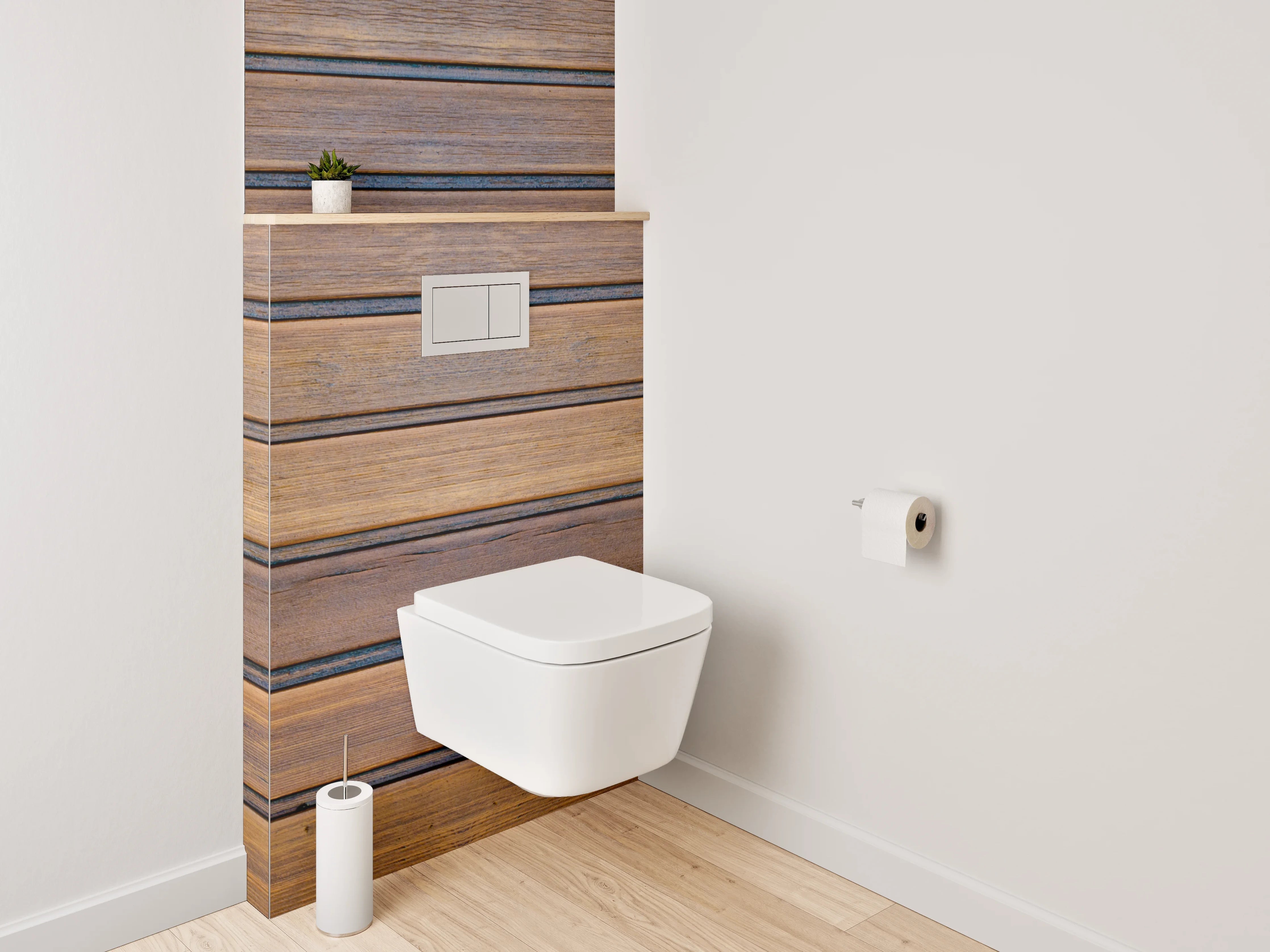 WC-Rückwand - Rustikale Holz-Paneele