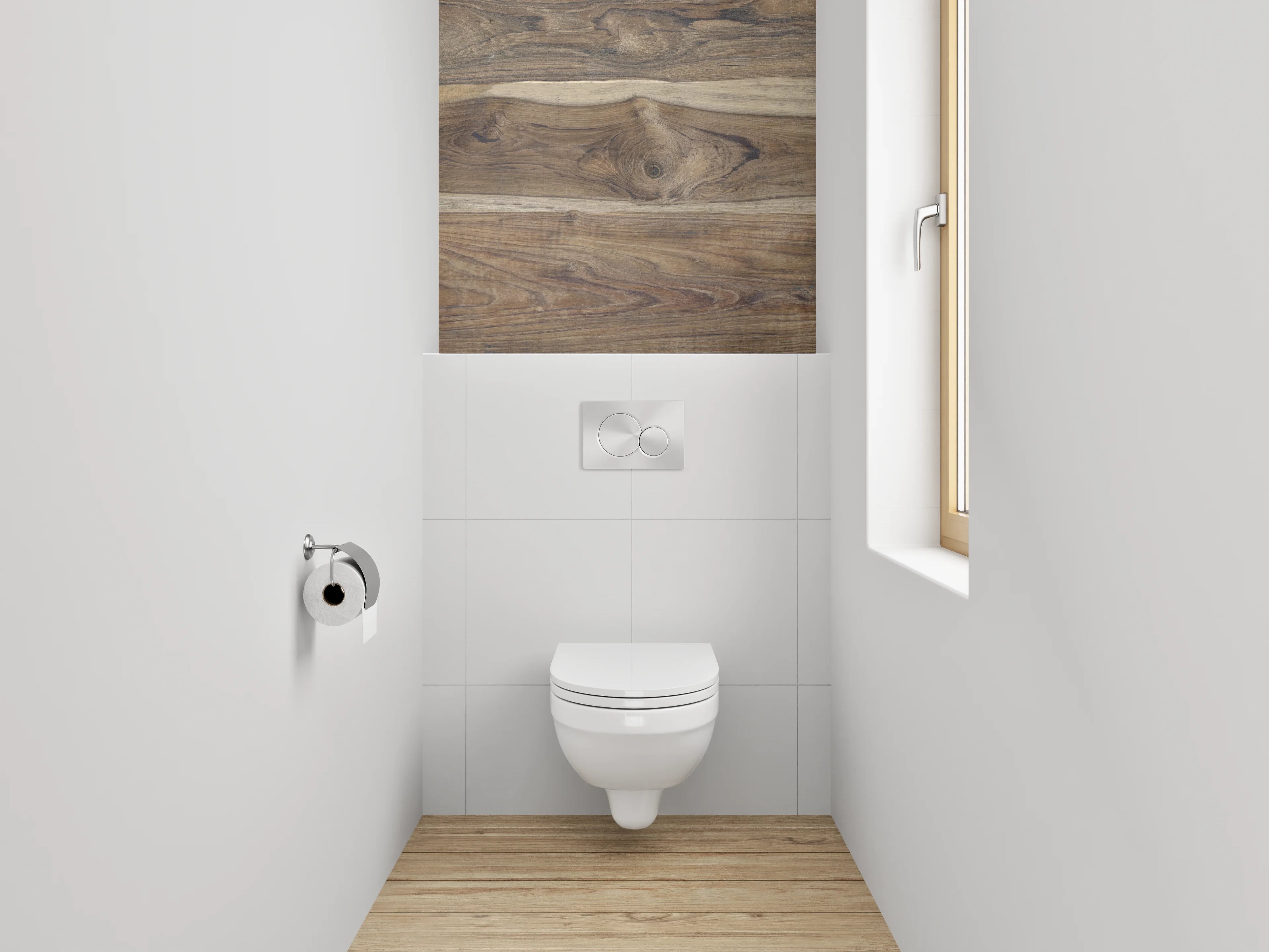 WC-Rückwand - Rustikale Holzdielen im Naturlook