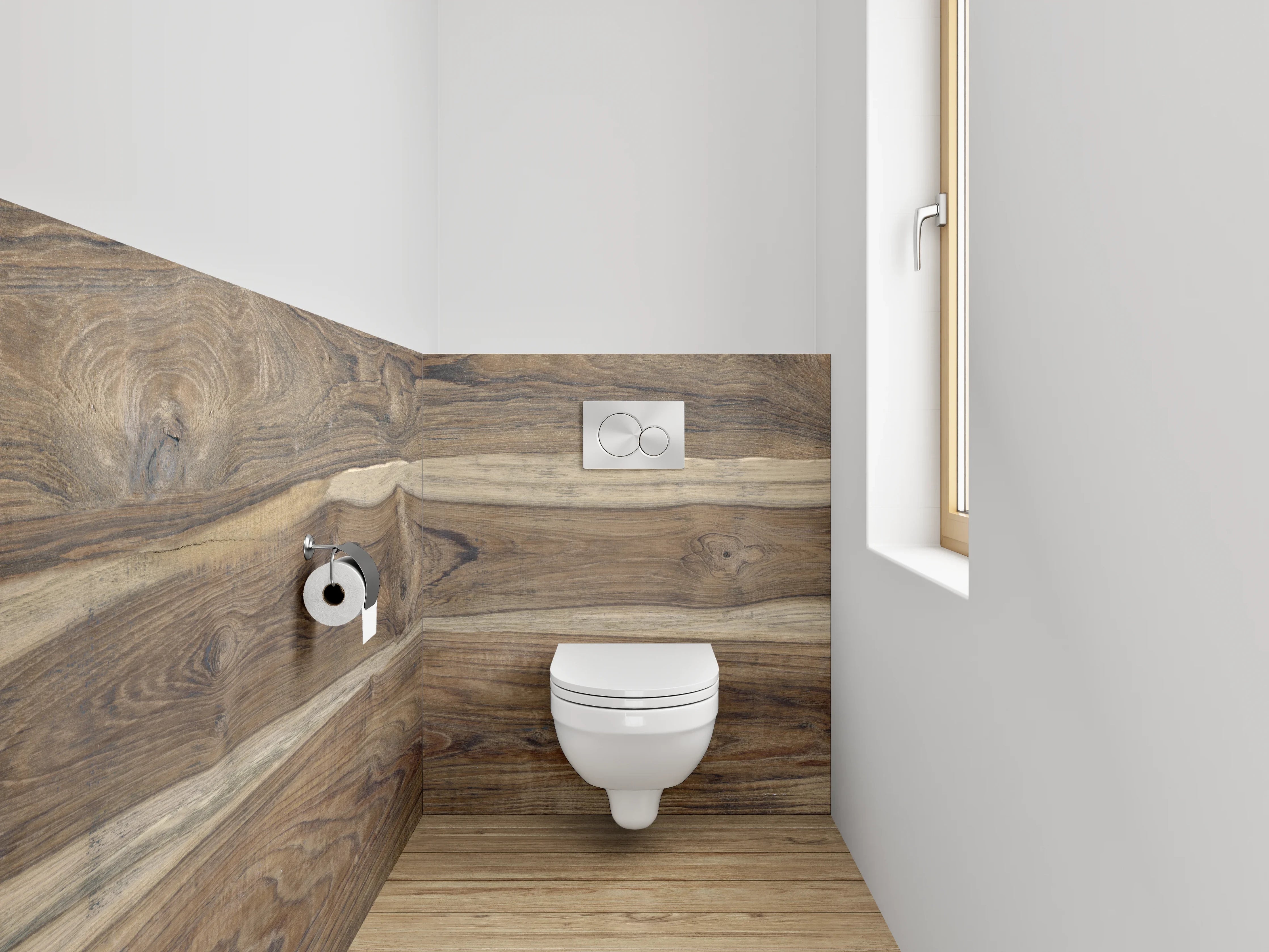 WC-Rückwand - Rustikale Holzdielen im Naturlook