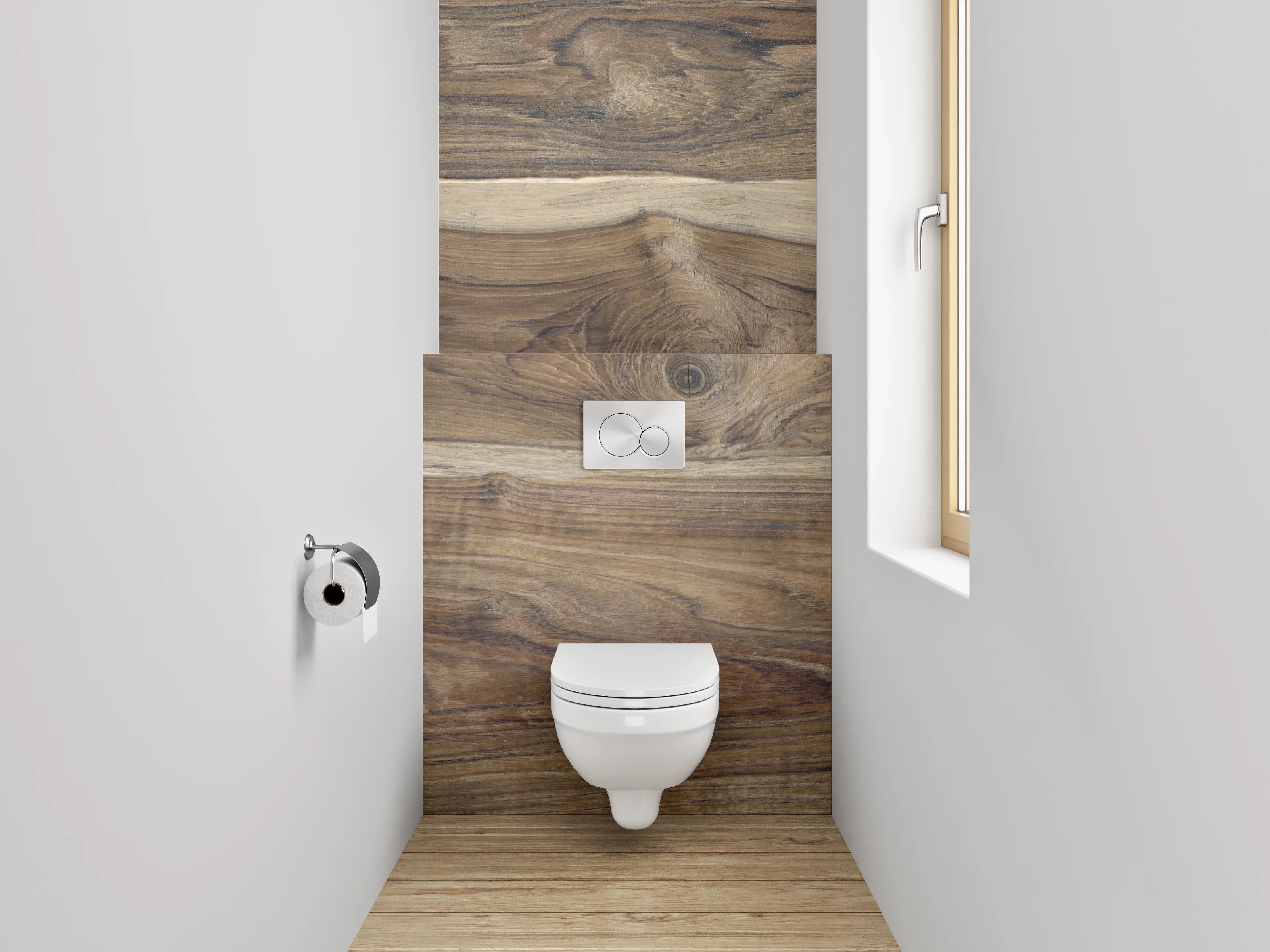 WC-Rückwand - Rustikale Holzdielen im Naturlook