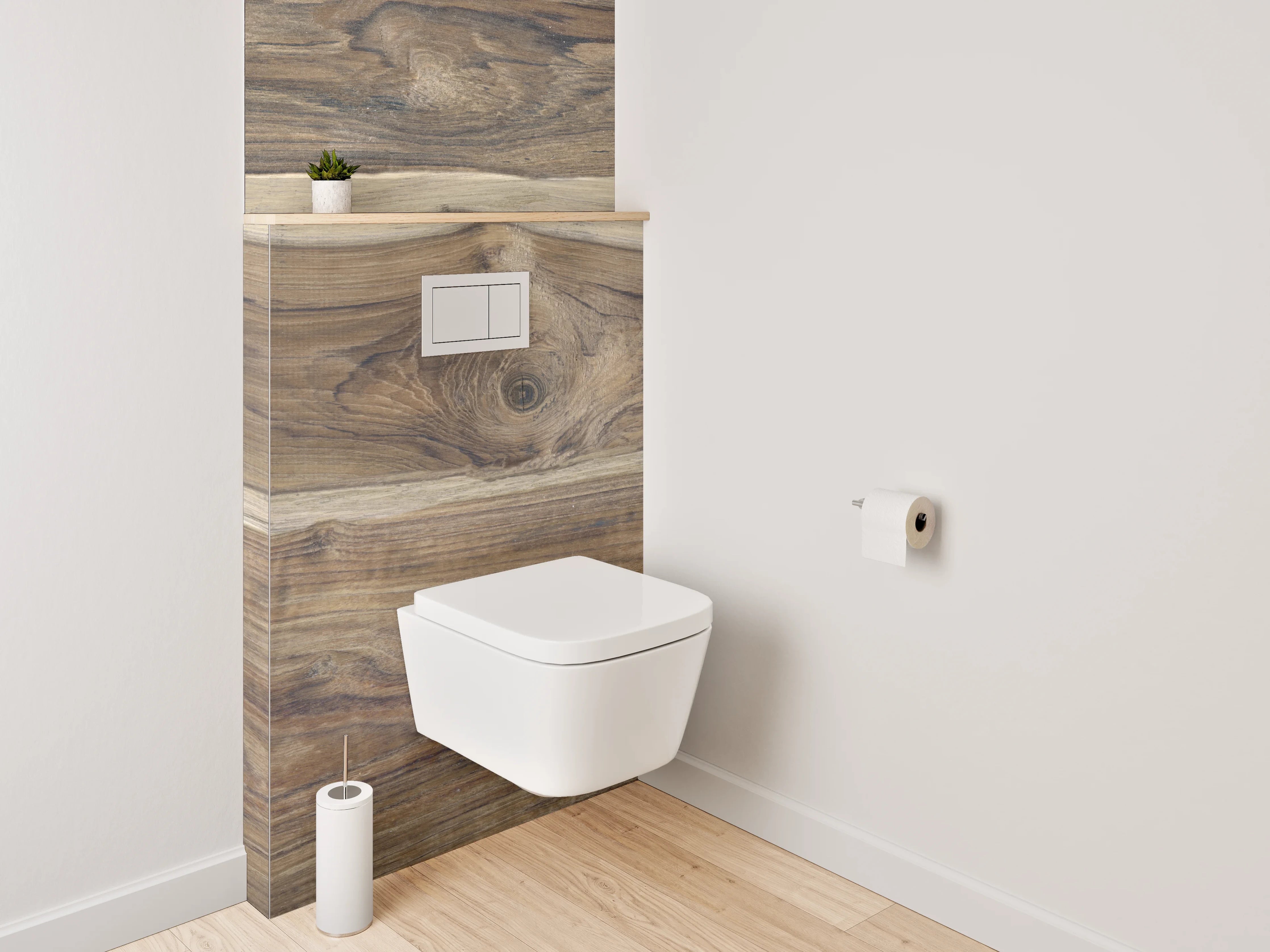 WC-Rückwand - Rustikale Holzdielen im Naturlook