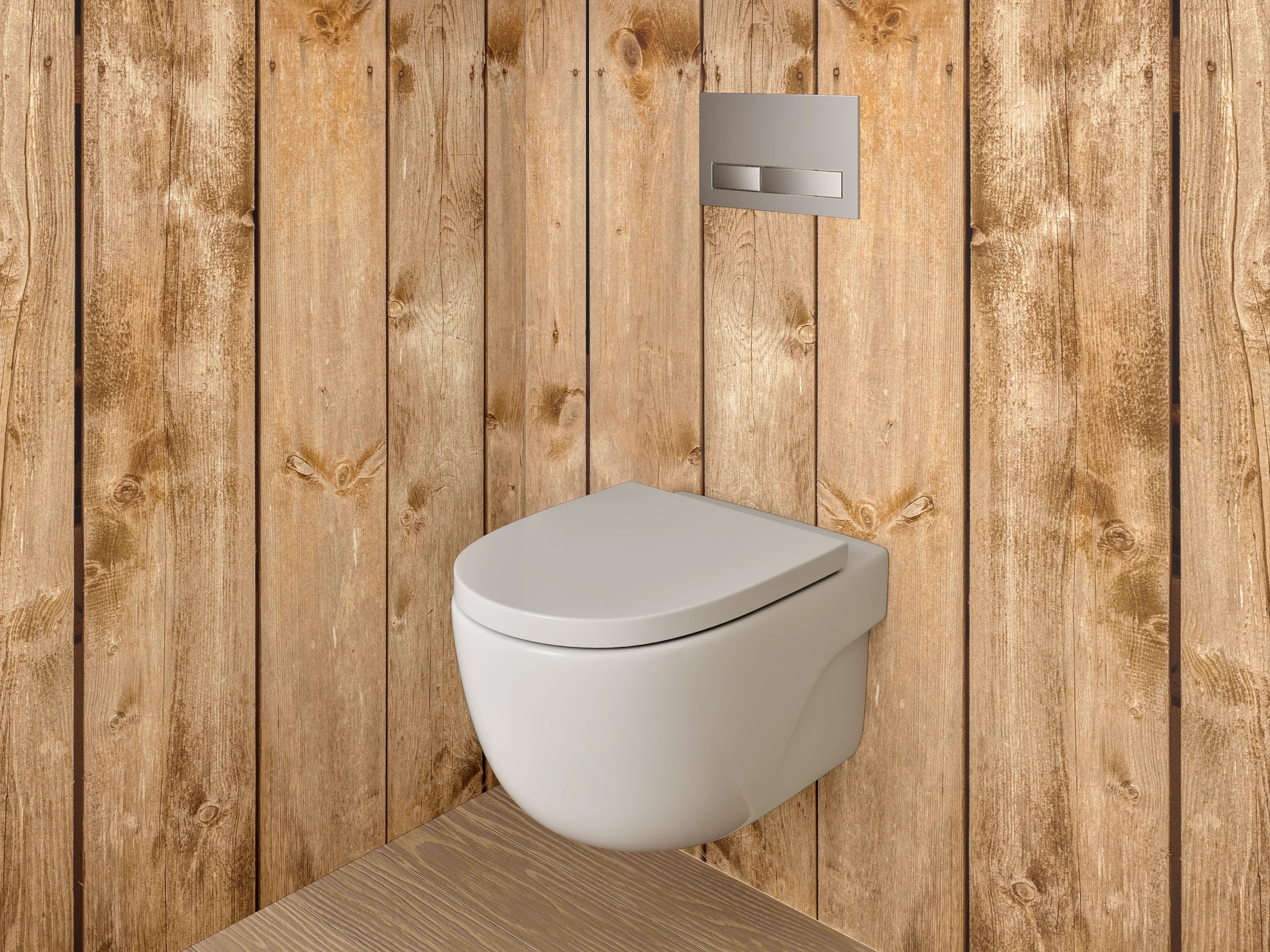 WC-Rückwand - Rustikale Holzlatten Wanddekor