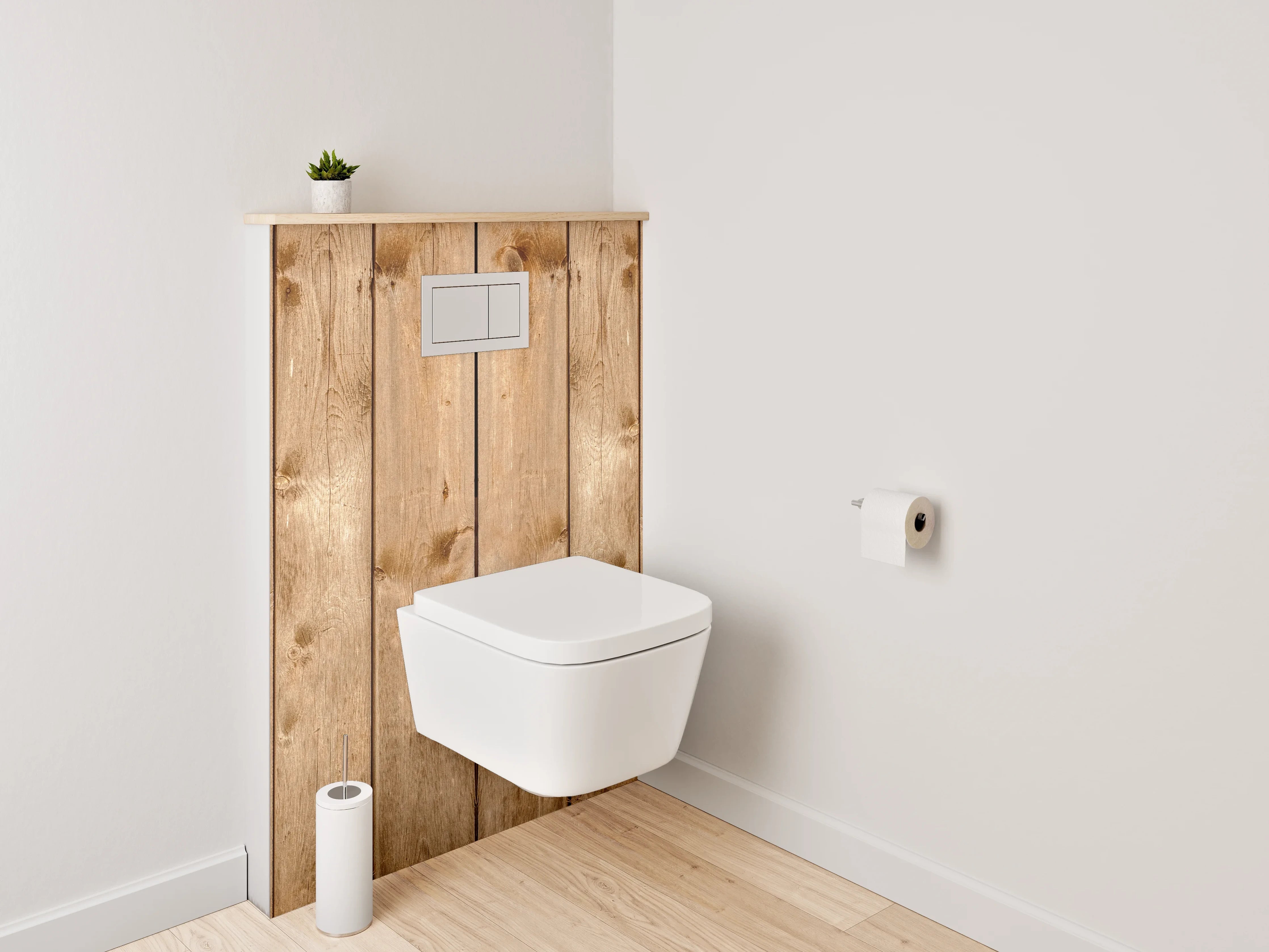WC-Rückwand - Rustikale Holzlatten Wanddekor