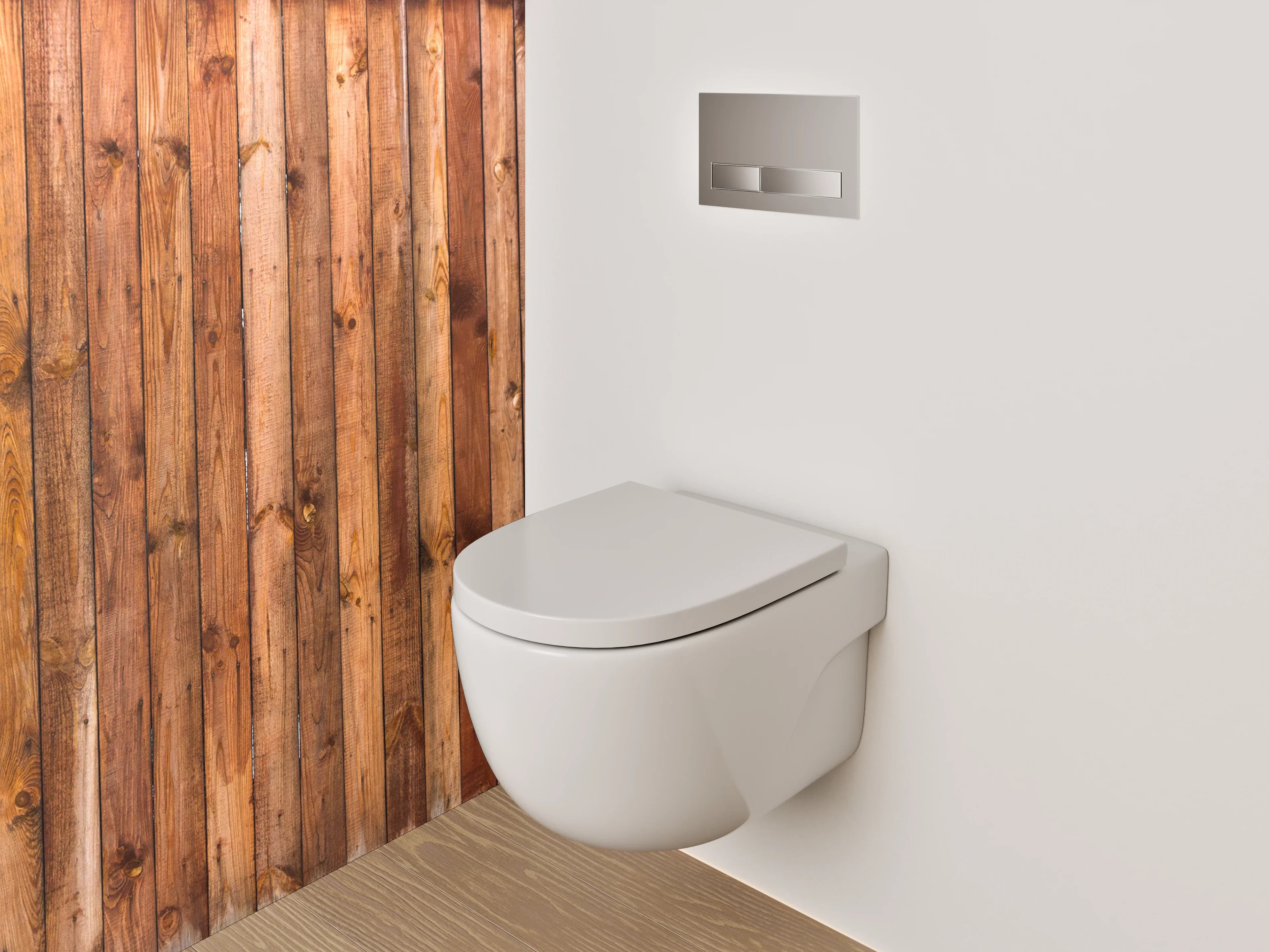 WC-Rückwand - Rustikale Holzlatten Wandoptik