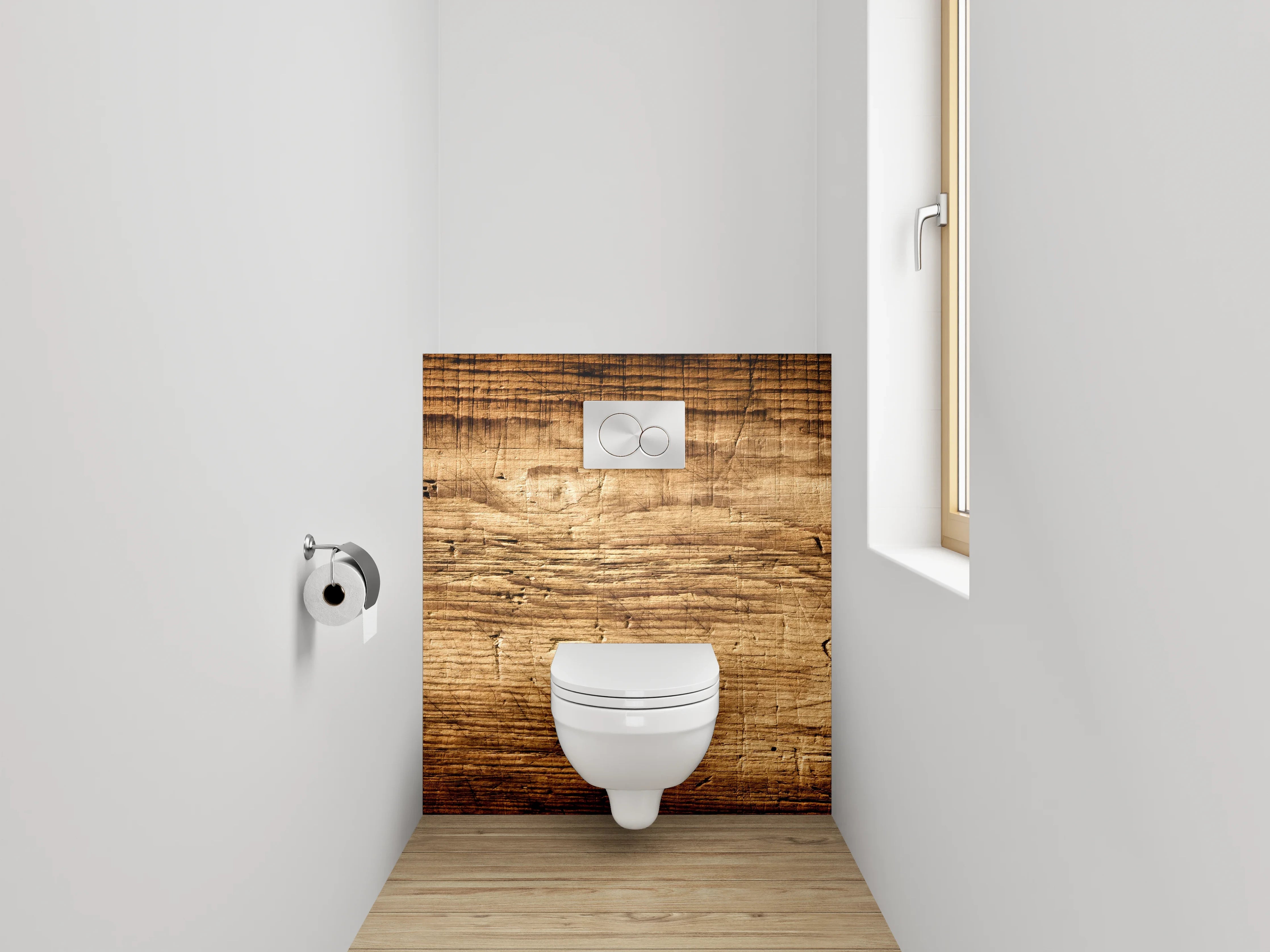 WC-Rückwand - Rustikale Holzmaserung Wanddekor