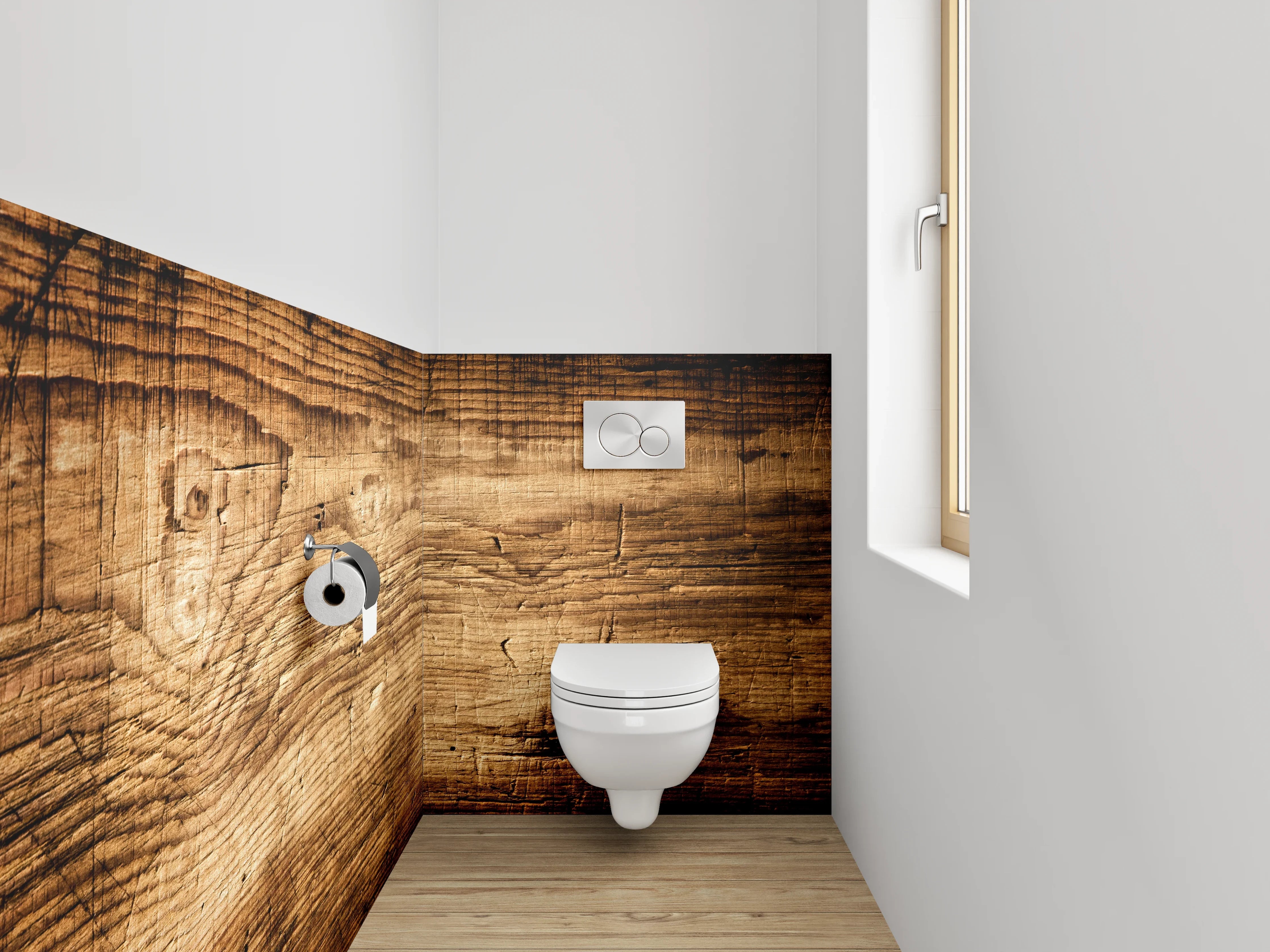 WC-Rückwand - Rustikale Holzmaserung Wanddekor