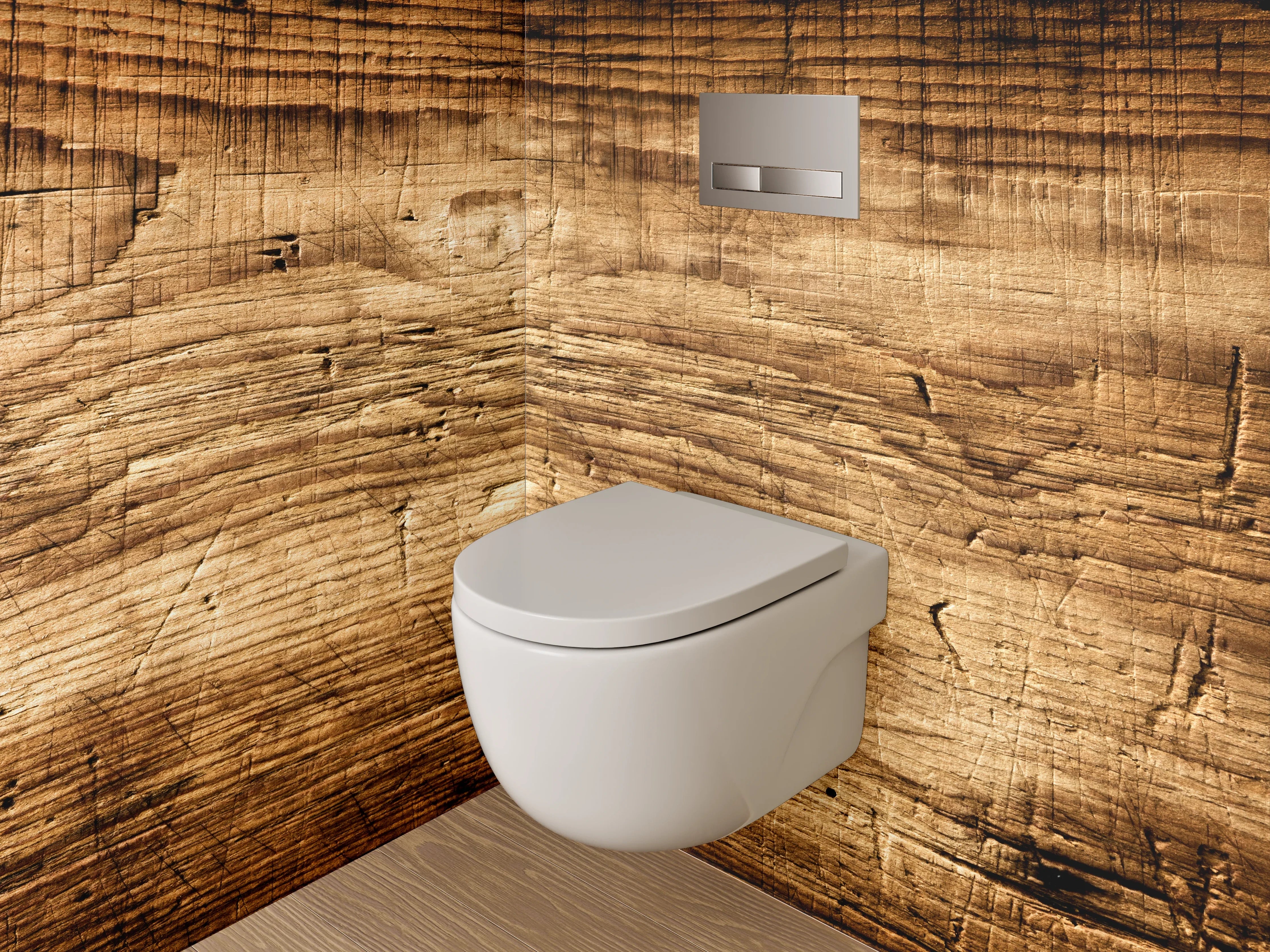 WC-Rückwand - Rustikale Holzmaserung Wanddekor