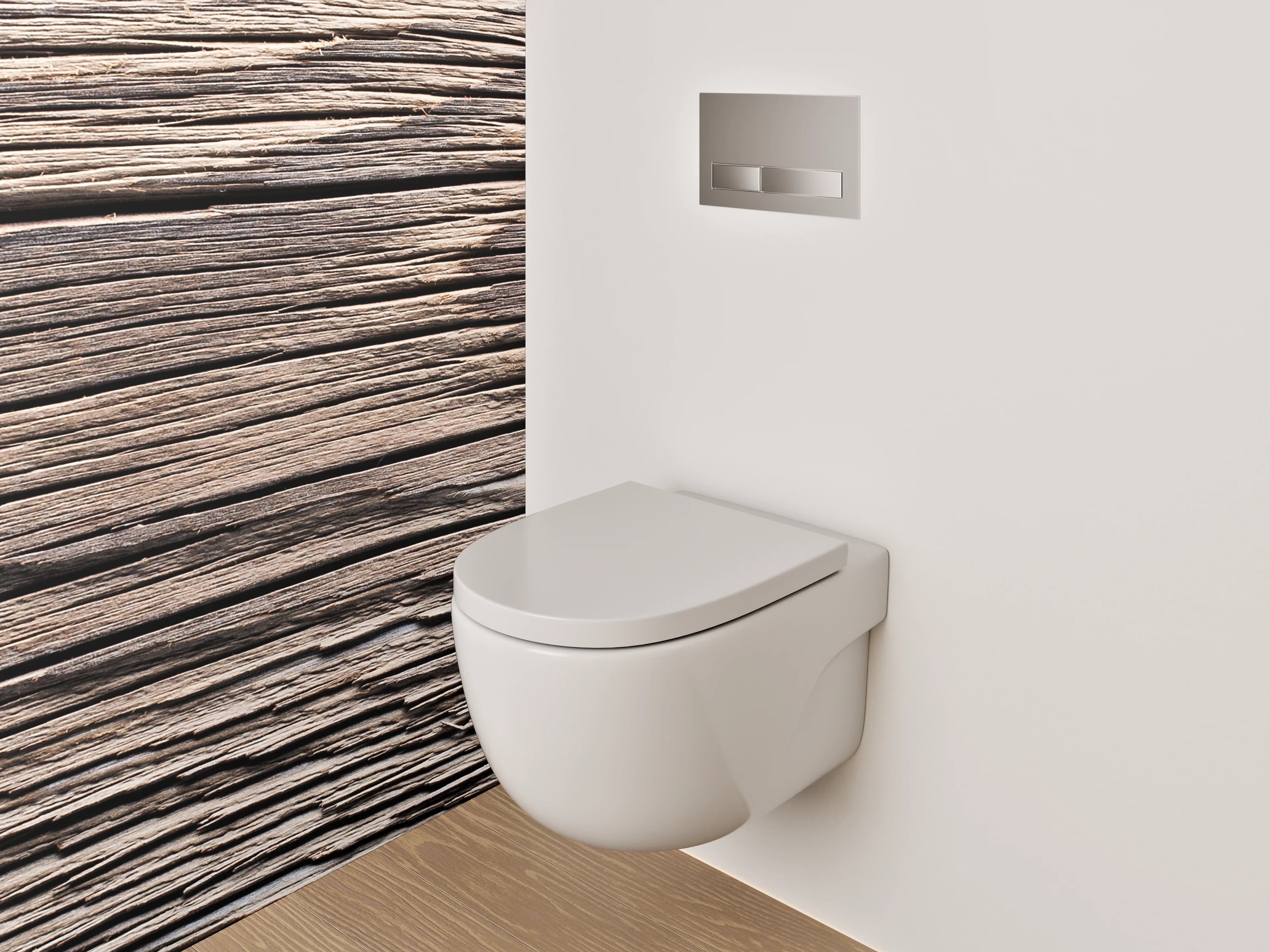 WC-Rückwand - Rustikale Holzmaserung in Nahaufnahme