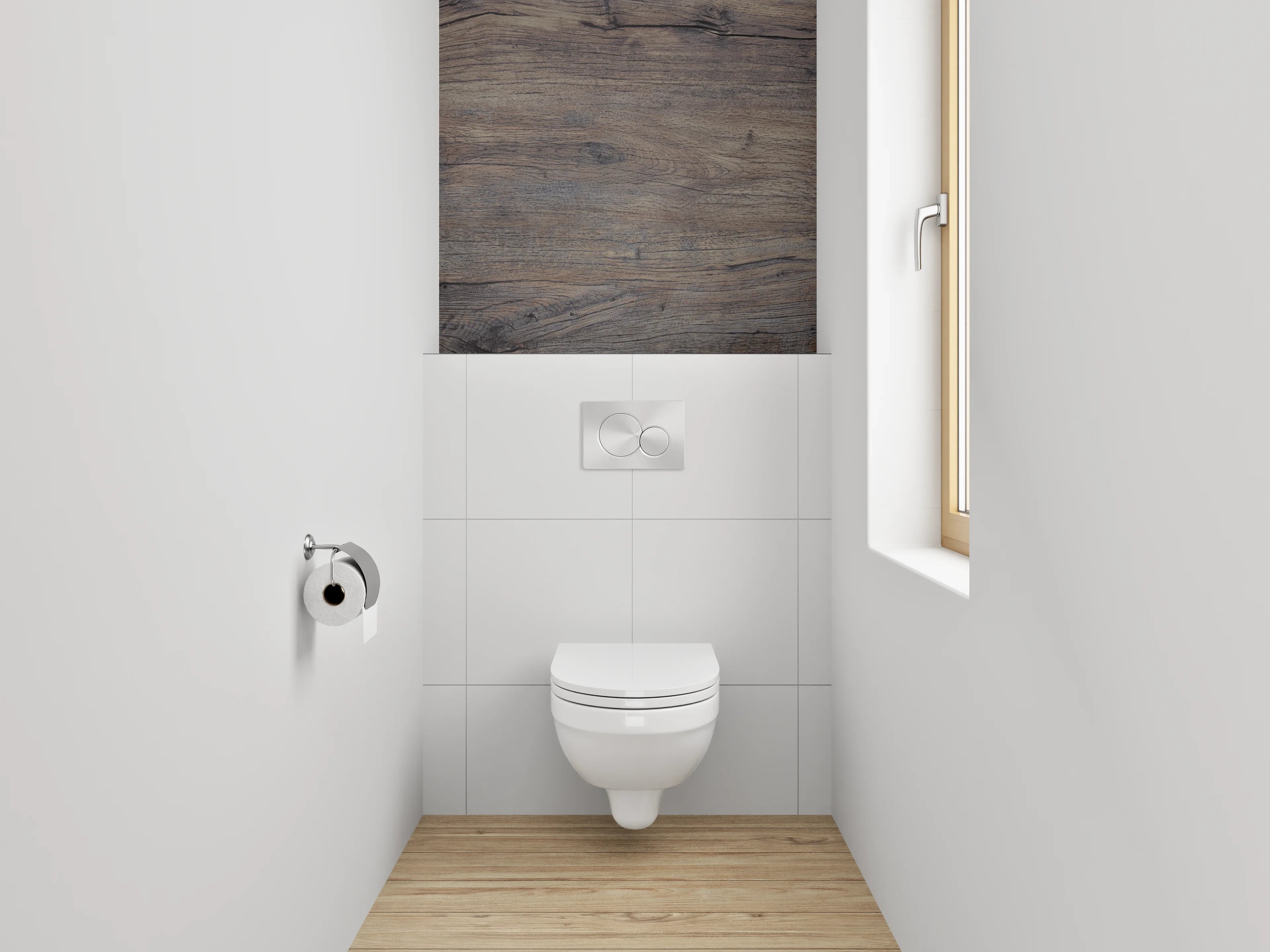 WC-Rückwand - Rustikale Holzoptik Braun Grau