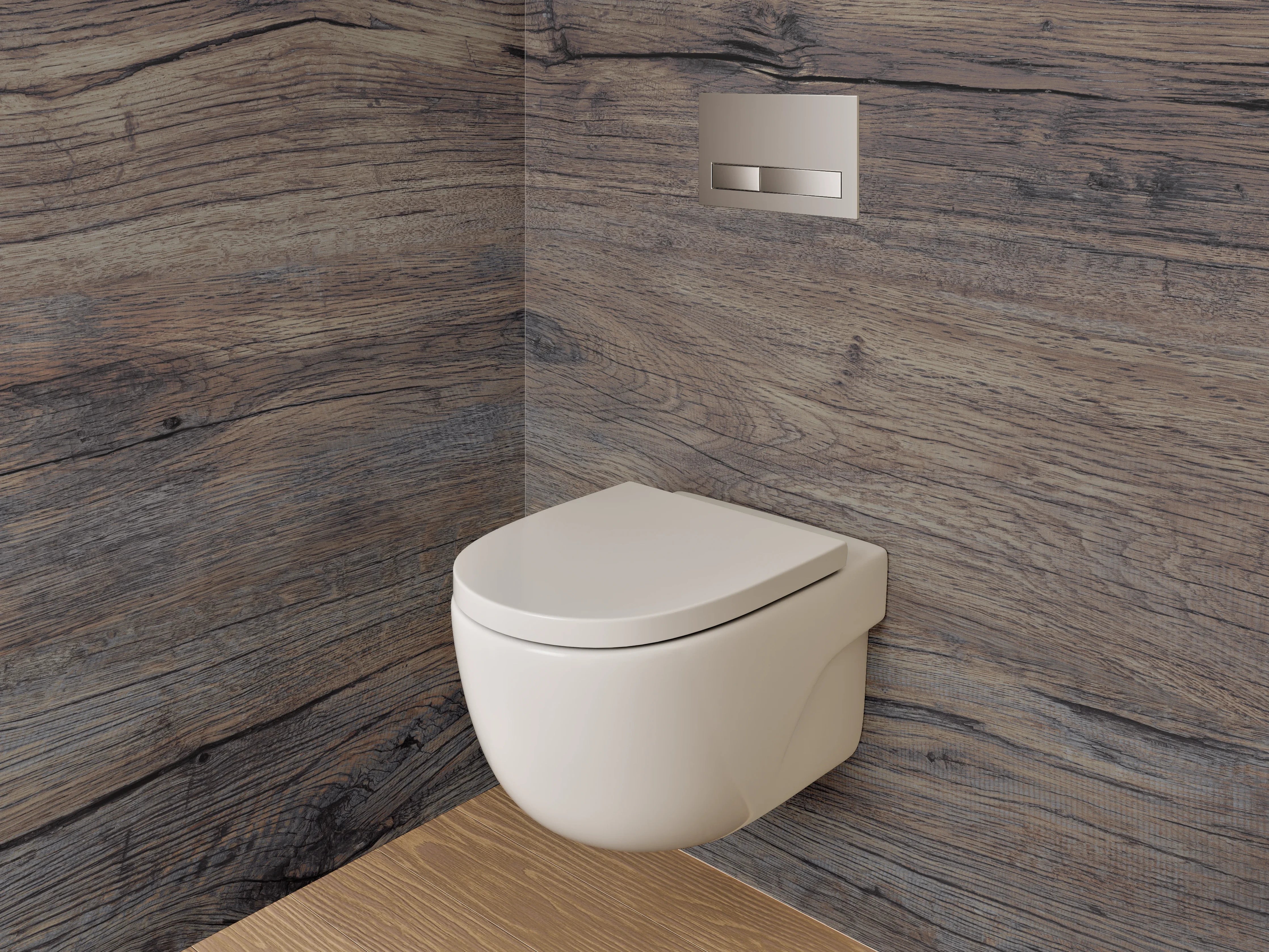 WC-Rückwand - Rustikale Holzoptik Braun Grau