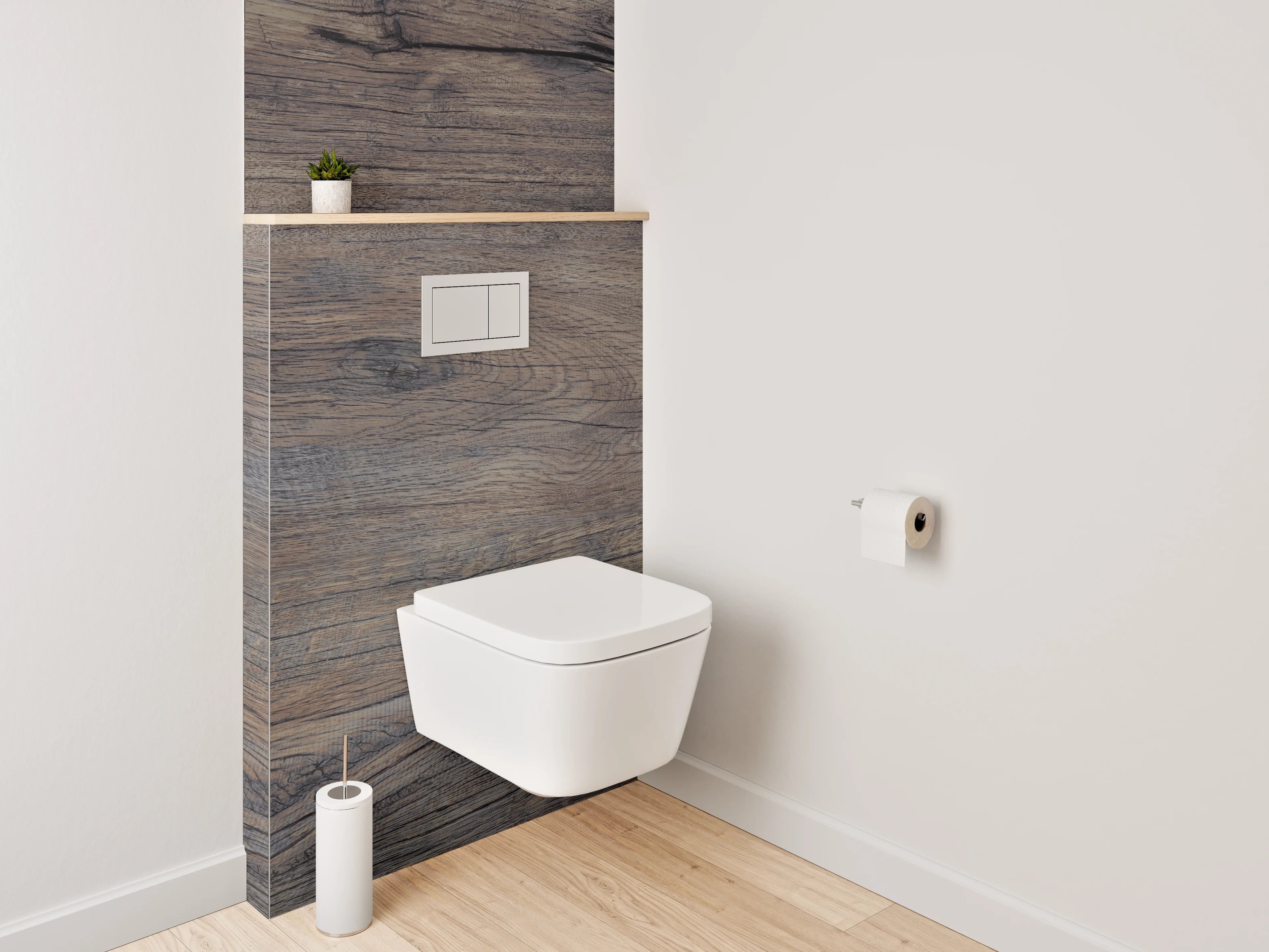 WC-Rückwand - Rustikale Holzoptik Braun Grau