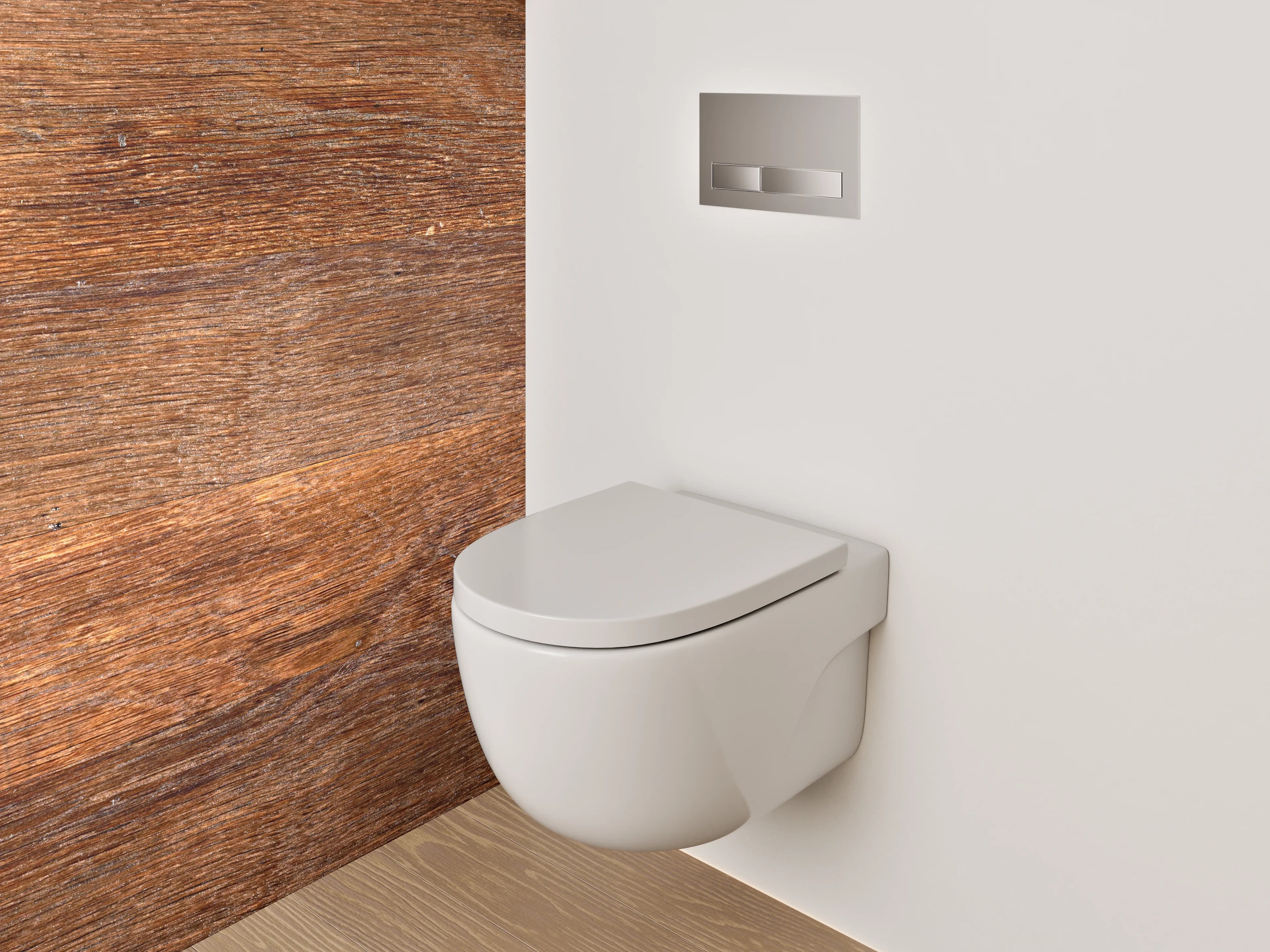 WC-Rückwand - Rustikale Holzoptik Braun Wandpaneel