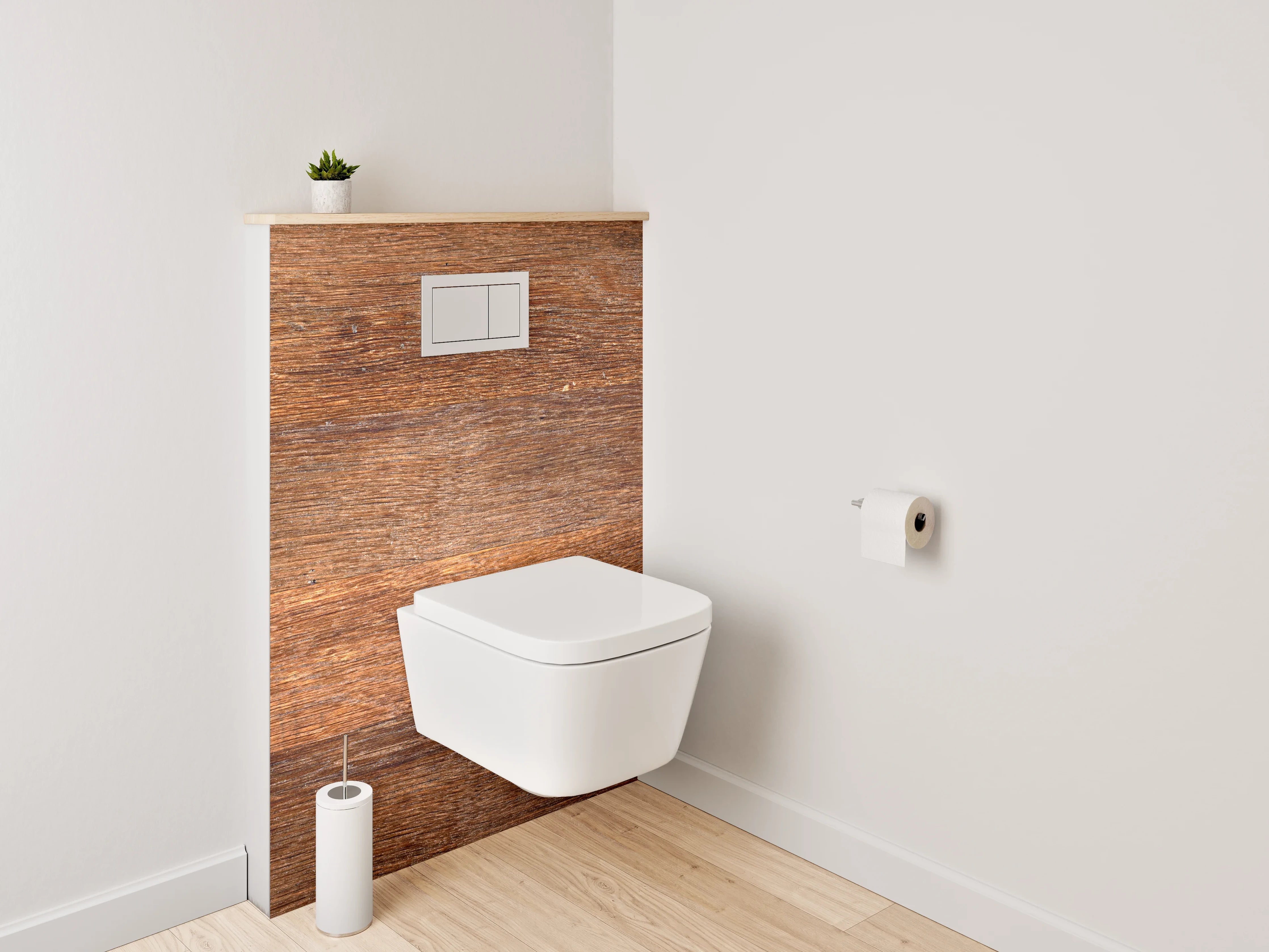 WC-Rückwand - Rustikale Holzoptik Braun Wandpaneel