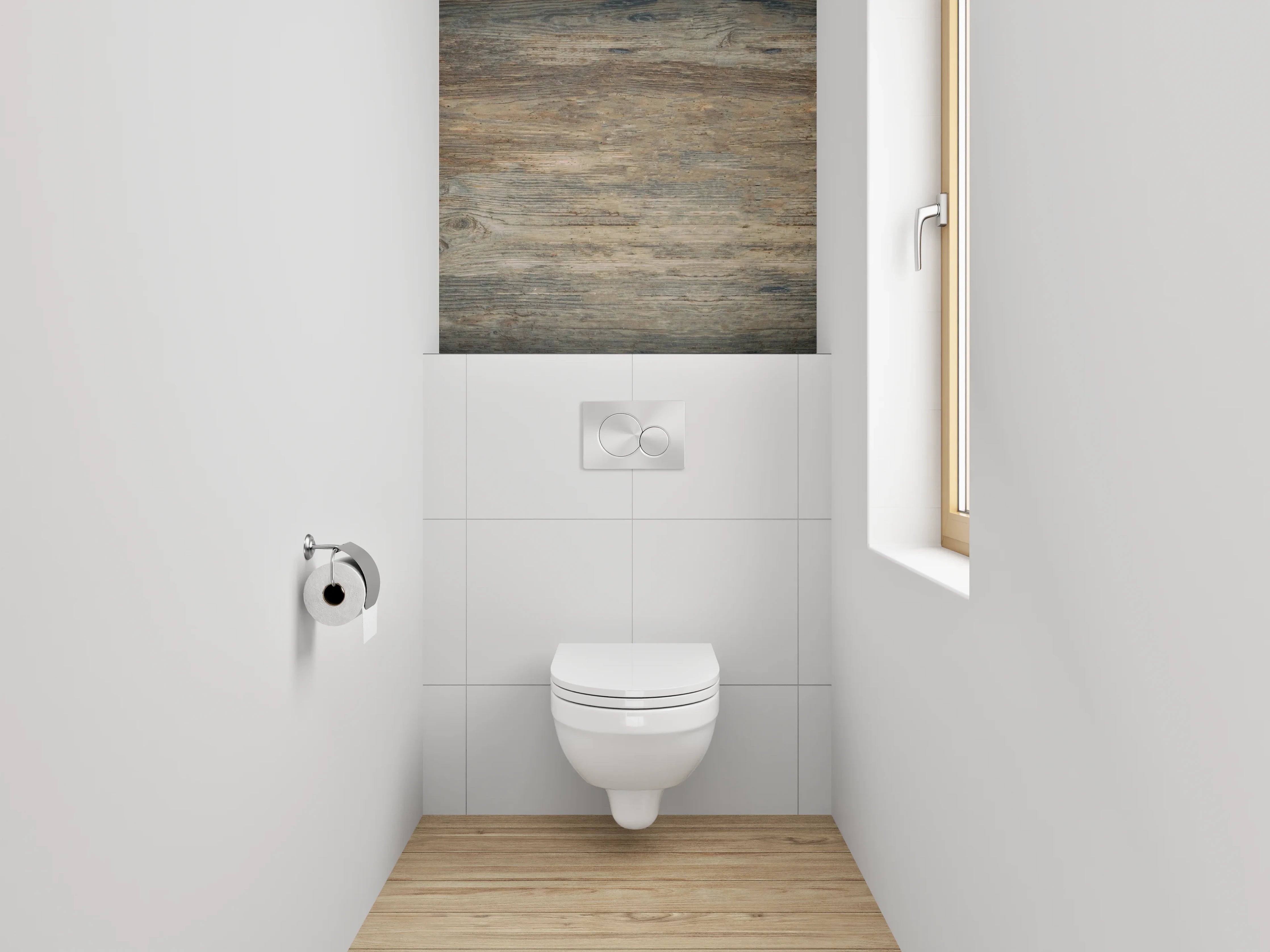 WC-Rückwand - Rustikale Holzoptik Vintagebraun