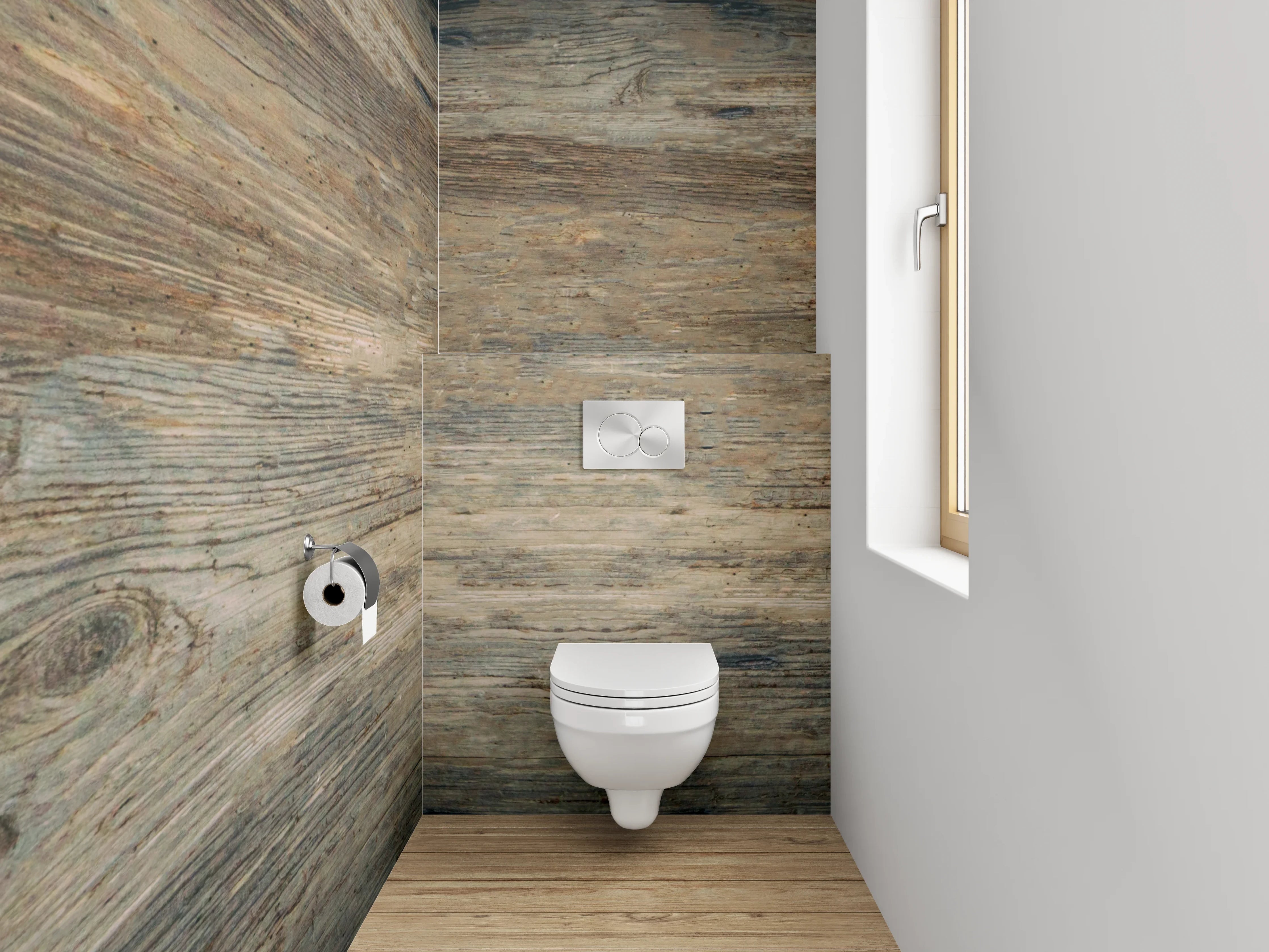 WC-Rückwand - Rustikale Holzoptik Vintagebraun