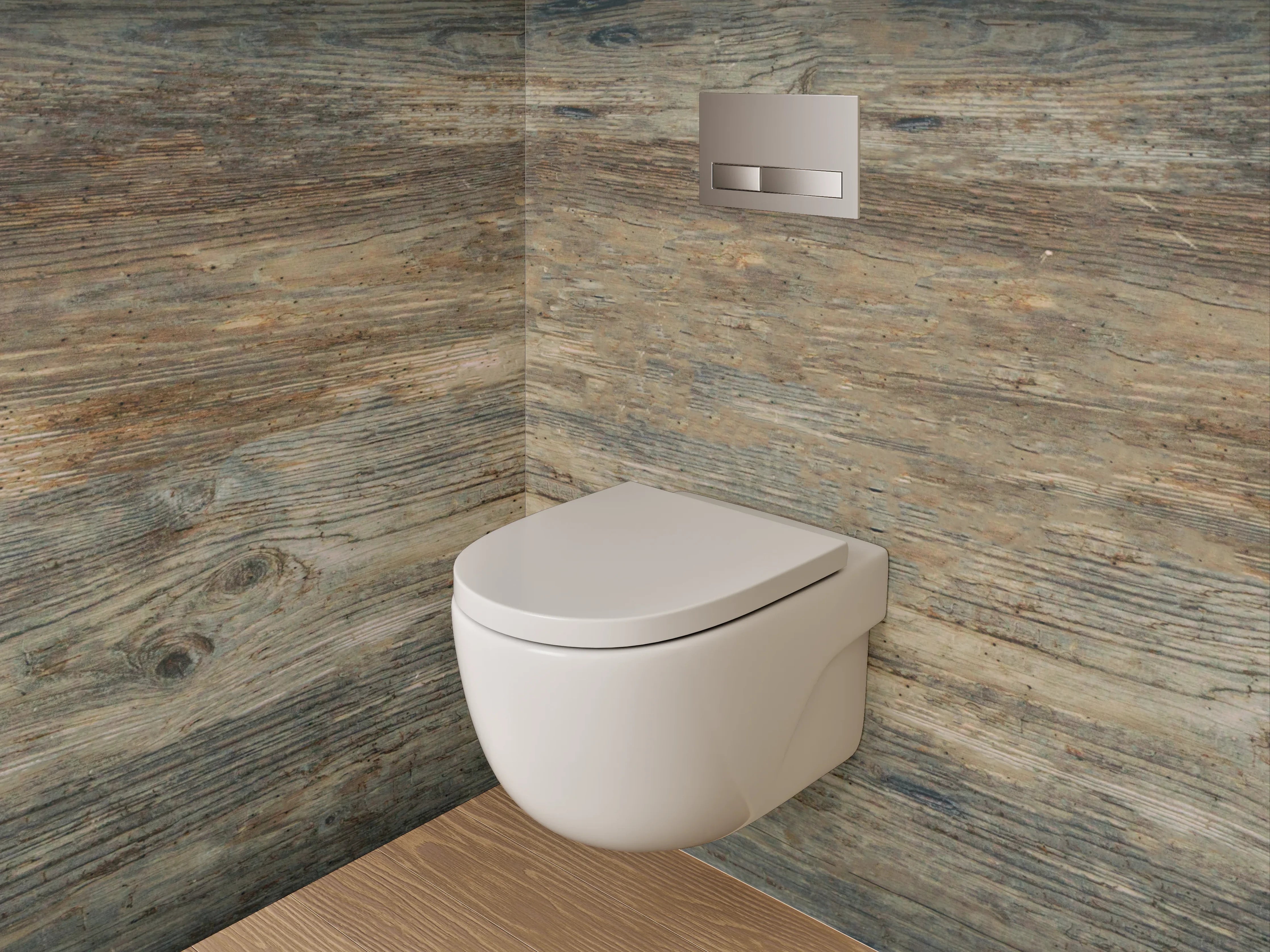 WC-Rückwand - Rustikale Holzoptik Vintagebraun