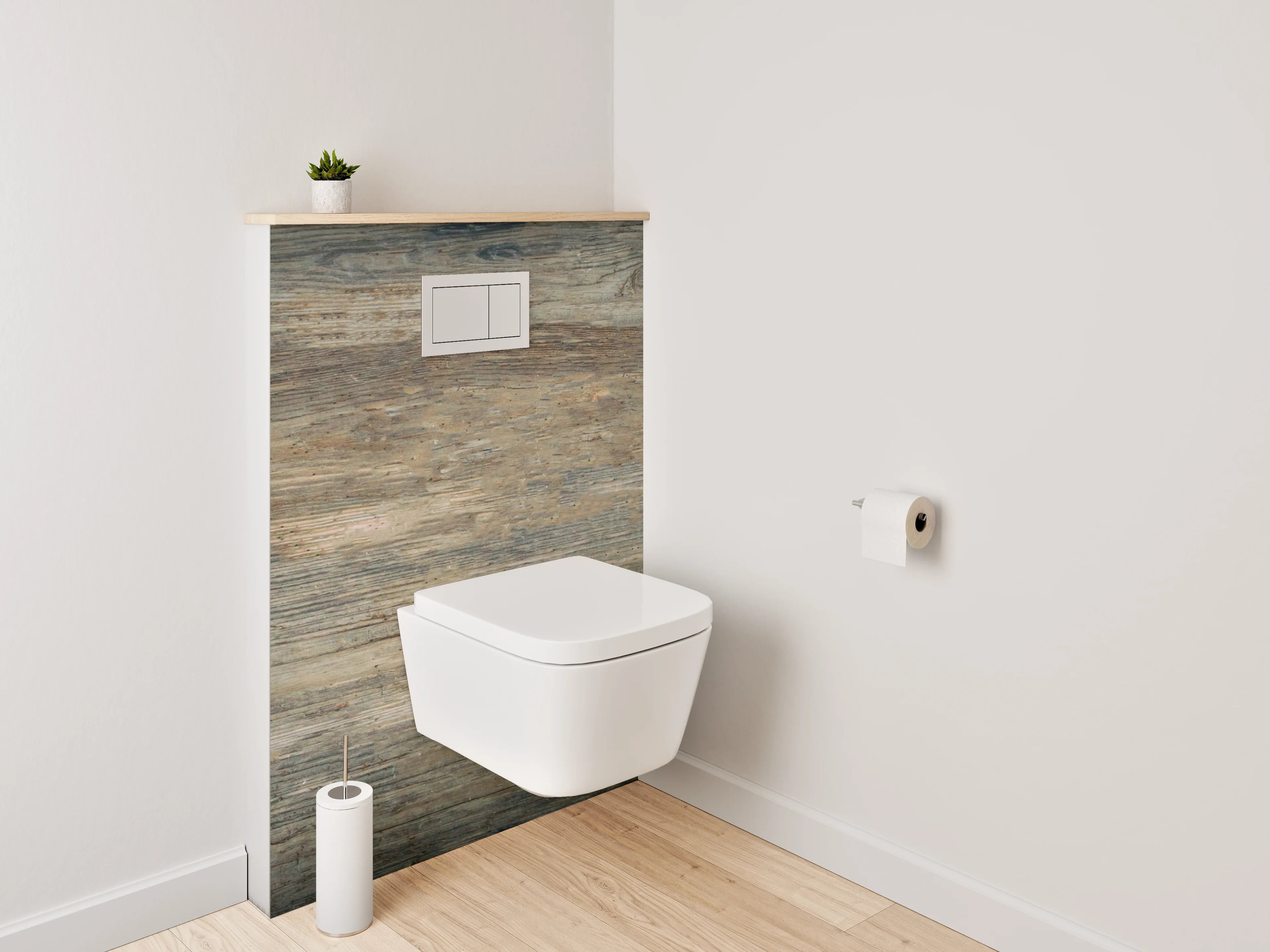 WC-Rückwand - Rustikale Holzoptik Vintagebraun