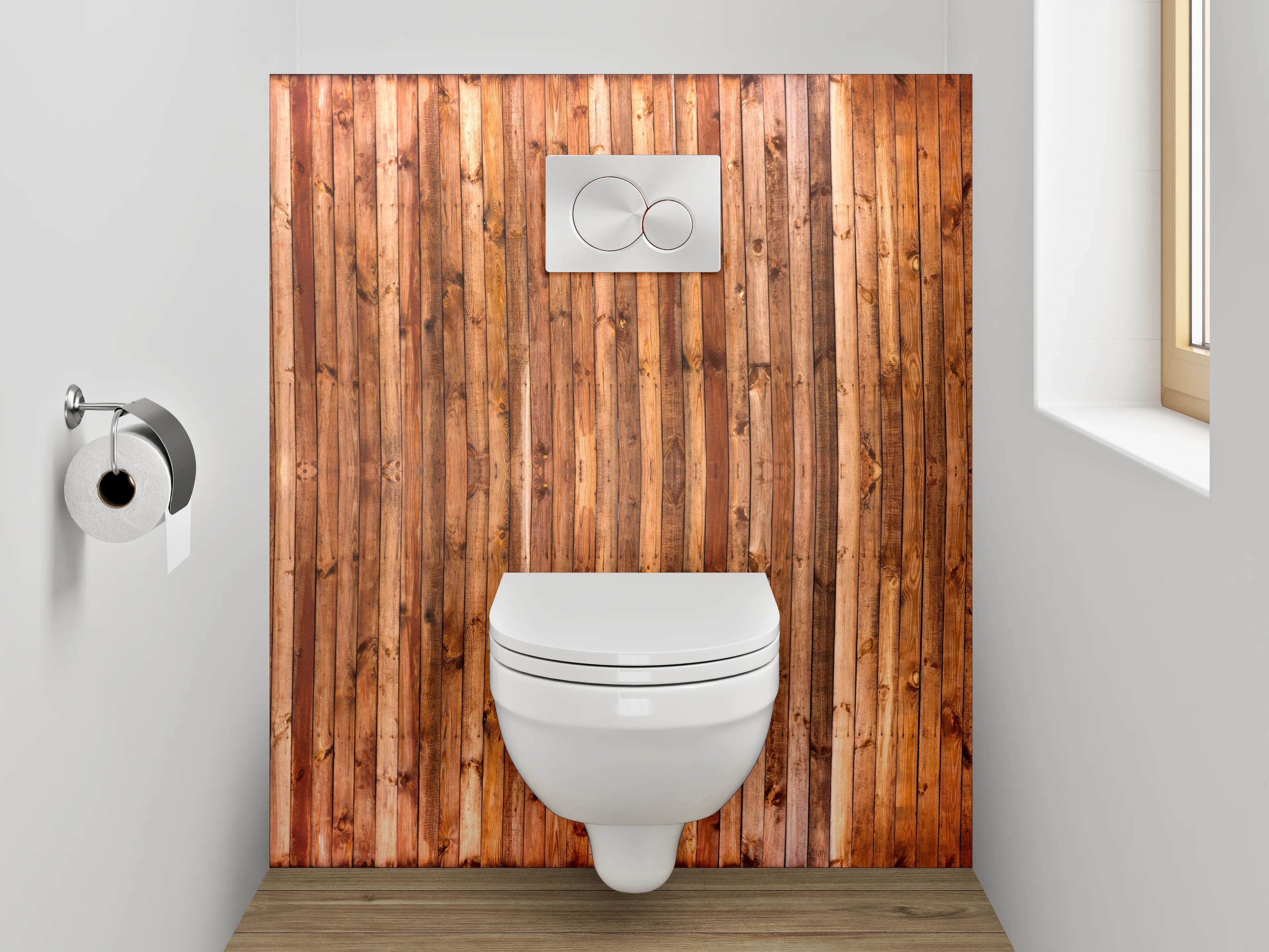 WC-Rückwand - Rustikale Holzoptik Wandpaneel