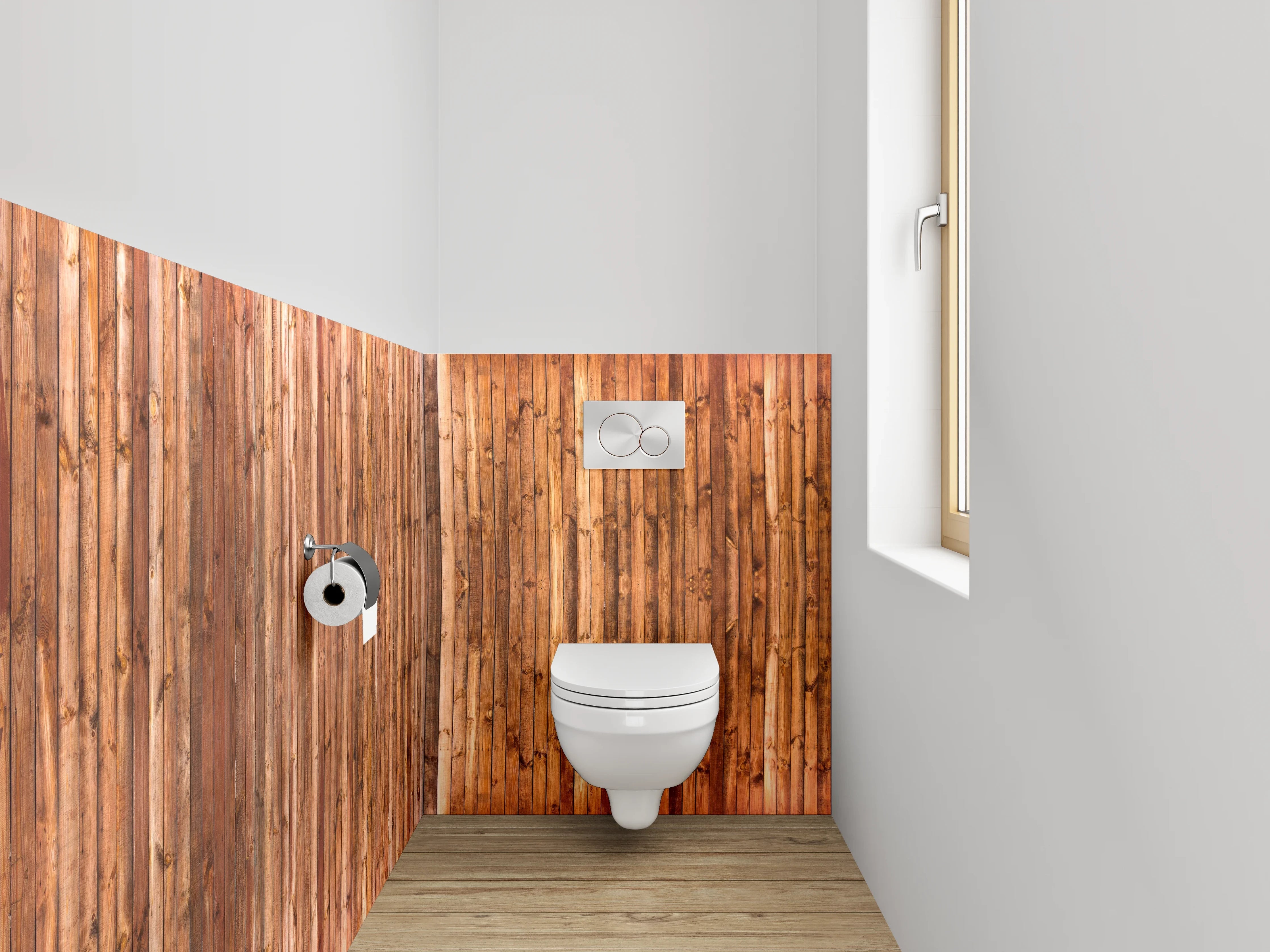 WC-Rückwand - Rustikale Holzoptik Wandpaneel