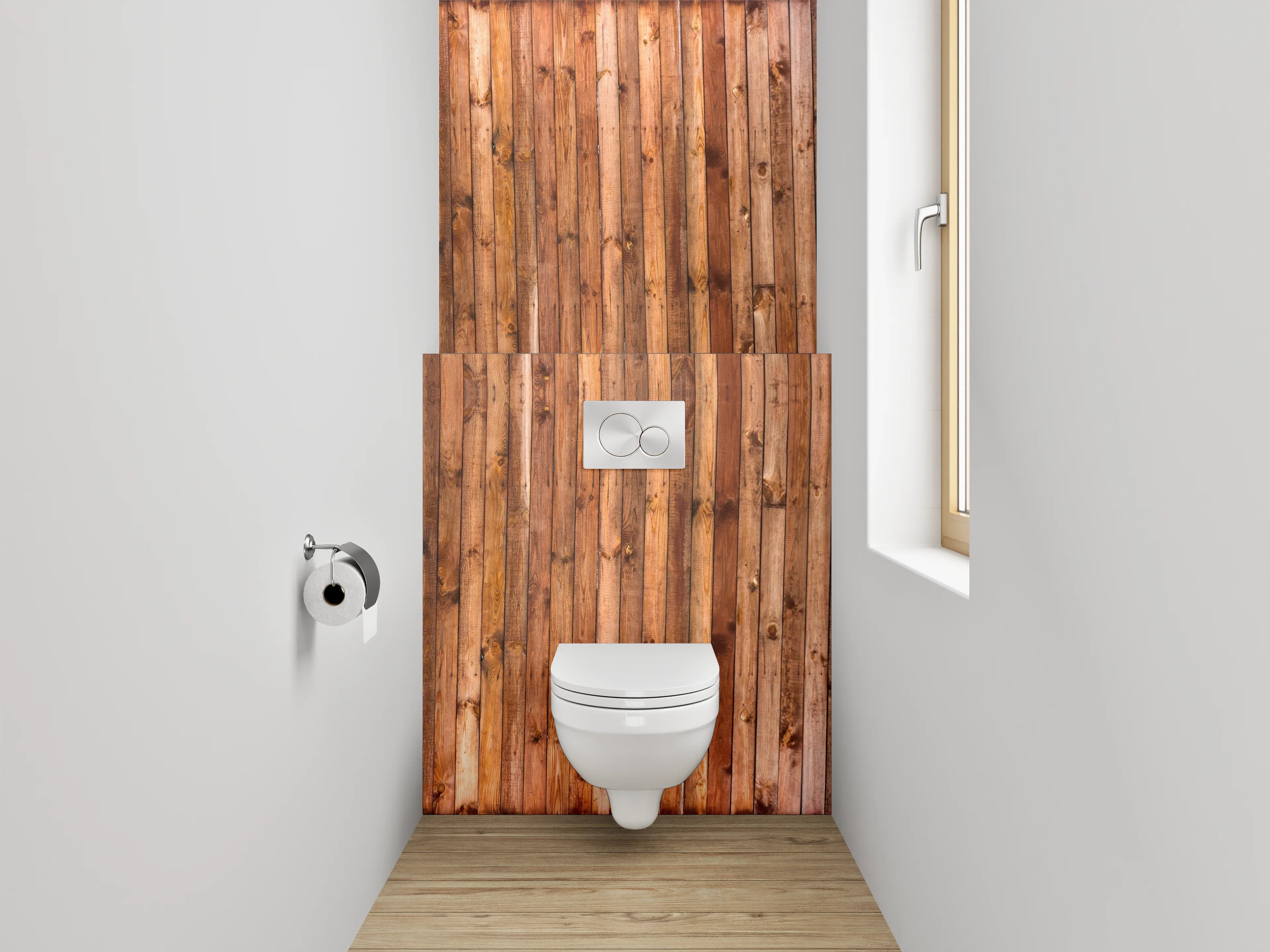 WC-Rückwand - Rustikale Holzoptik Wandpaneel