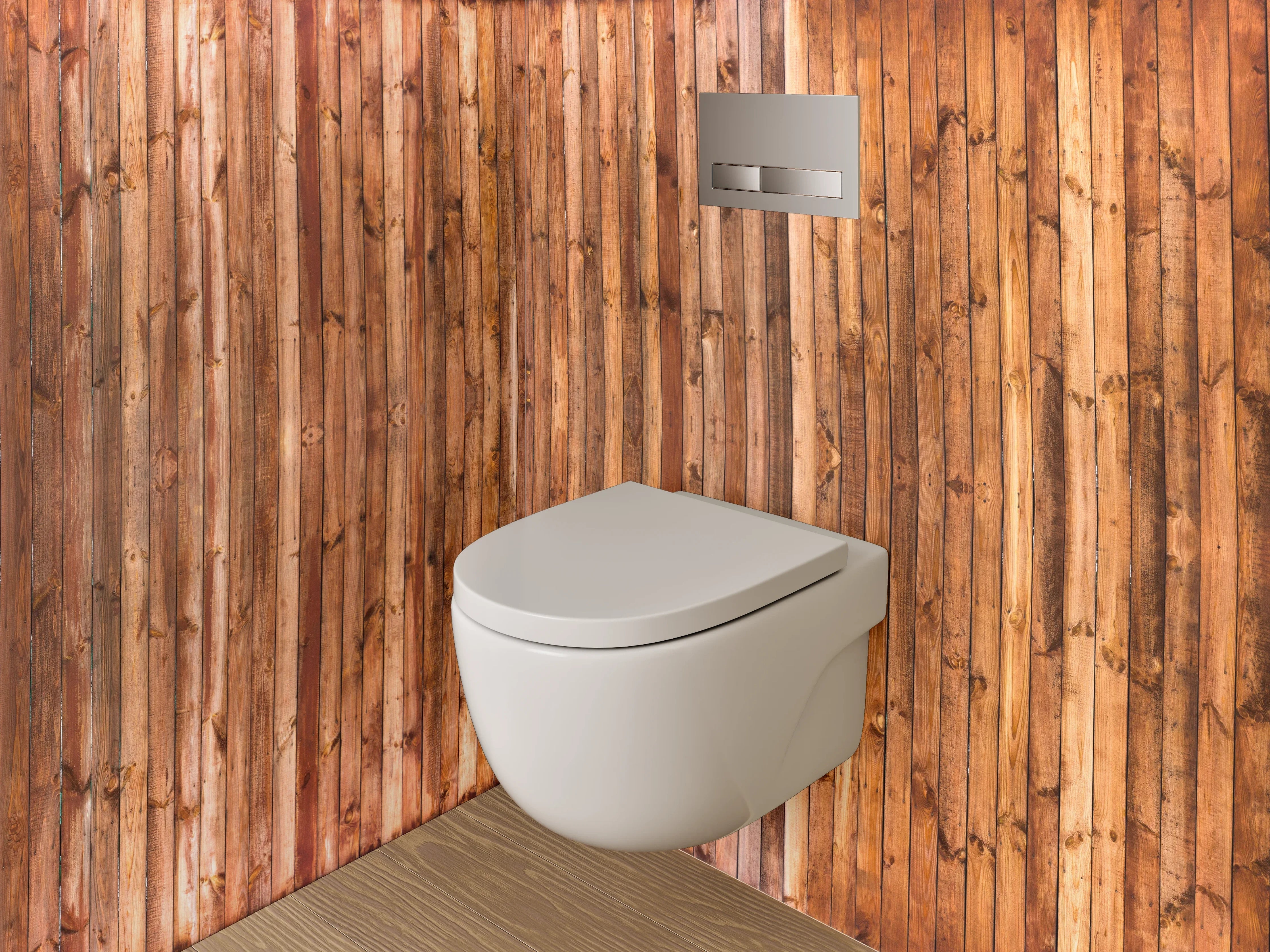 WC-Rückwand - Rustikale Holzoptik Wandpaneel