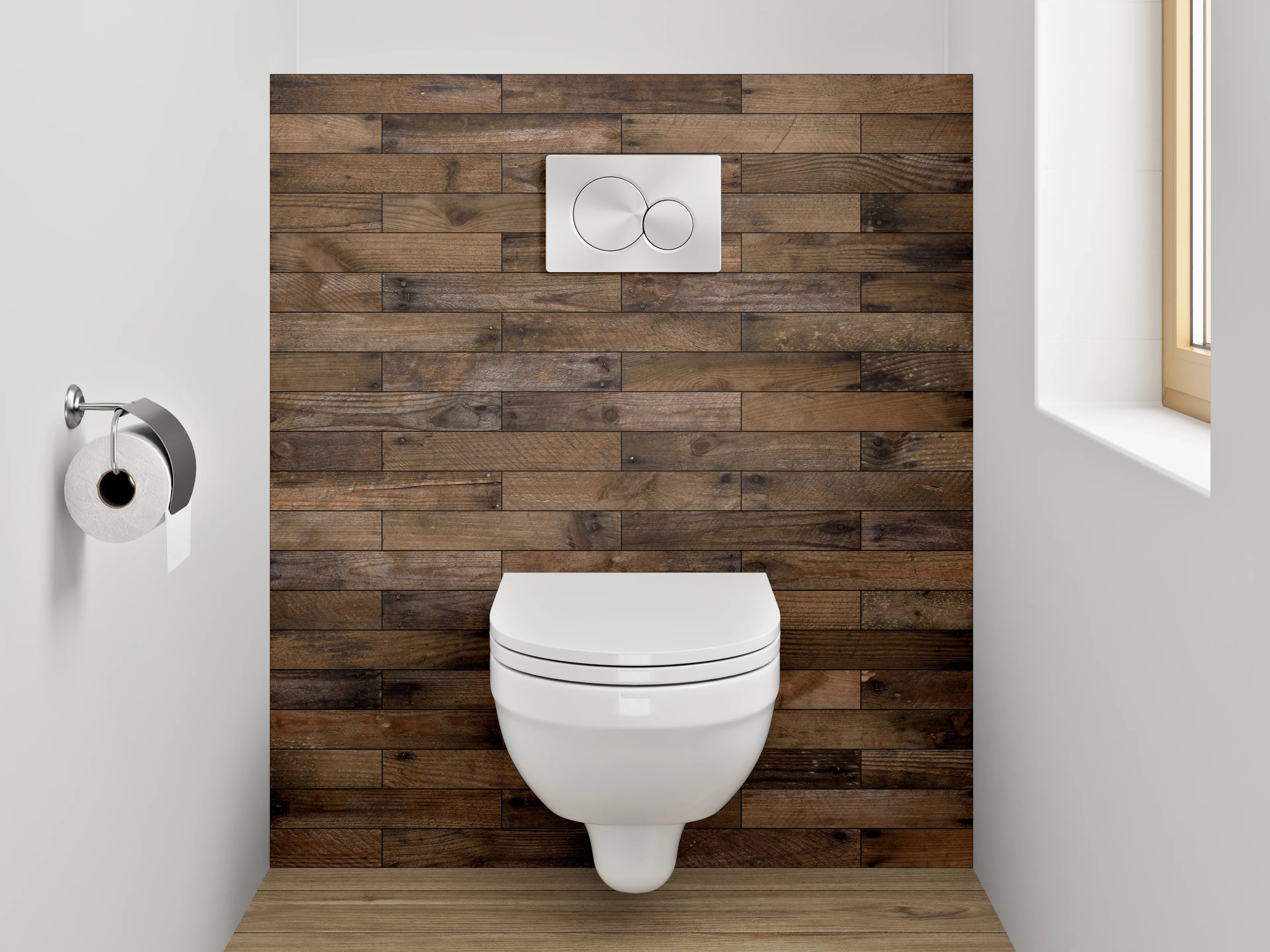 WC-Rückwand - Rustikale Holzoptik Wandverkleidung