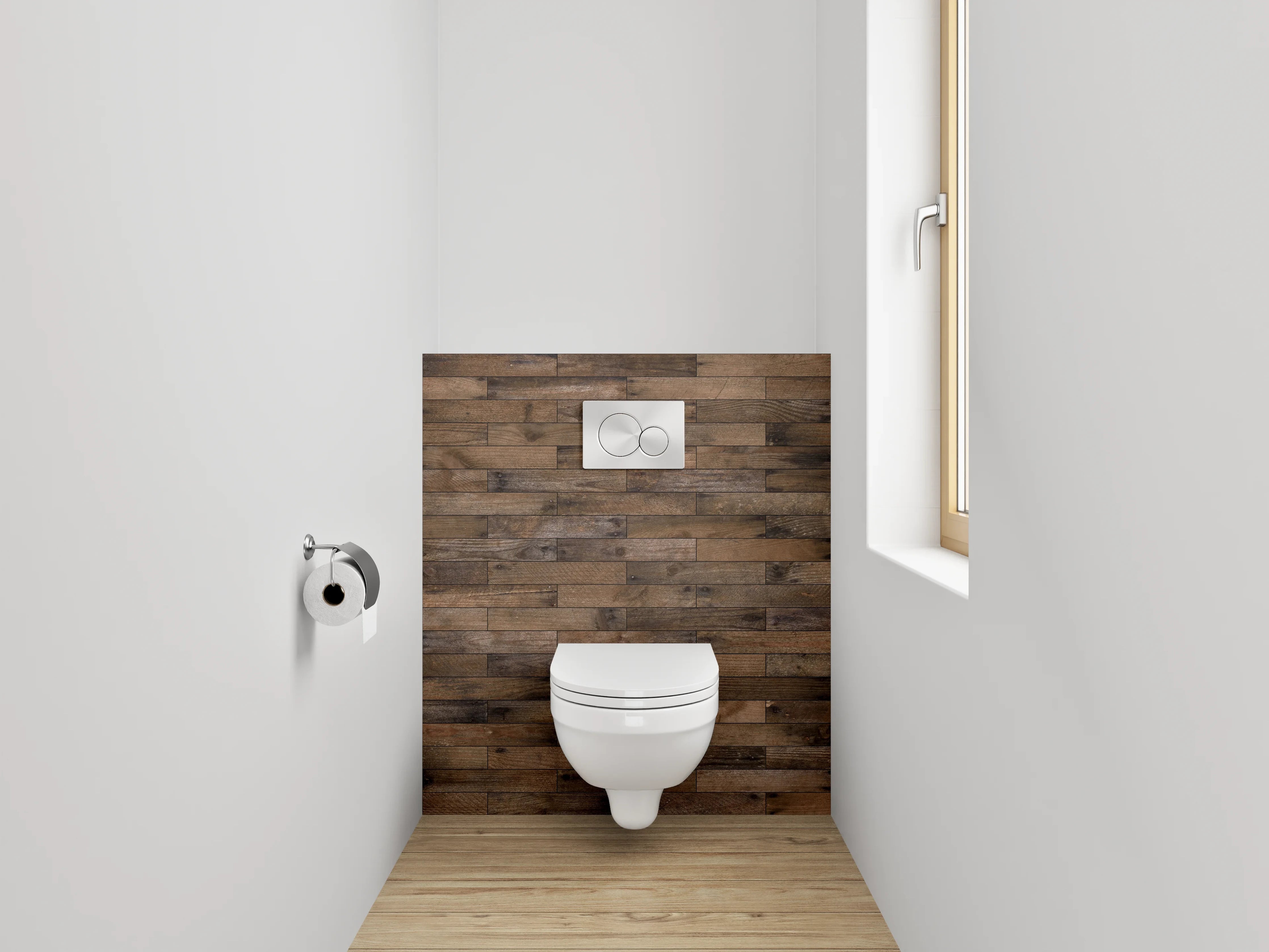 WC-Rückwand - Rustikale Holzoptik Wandverkleidung