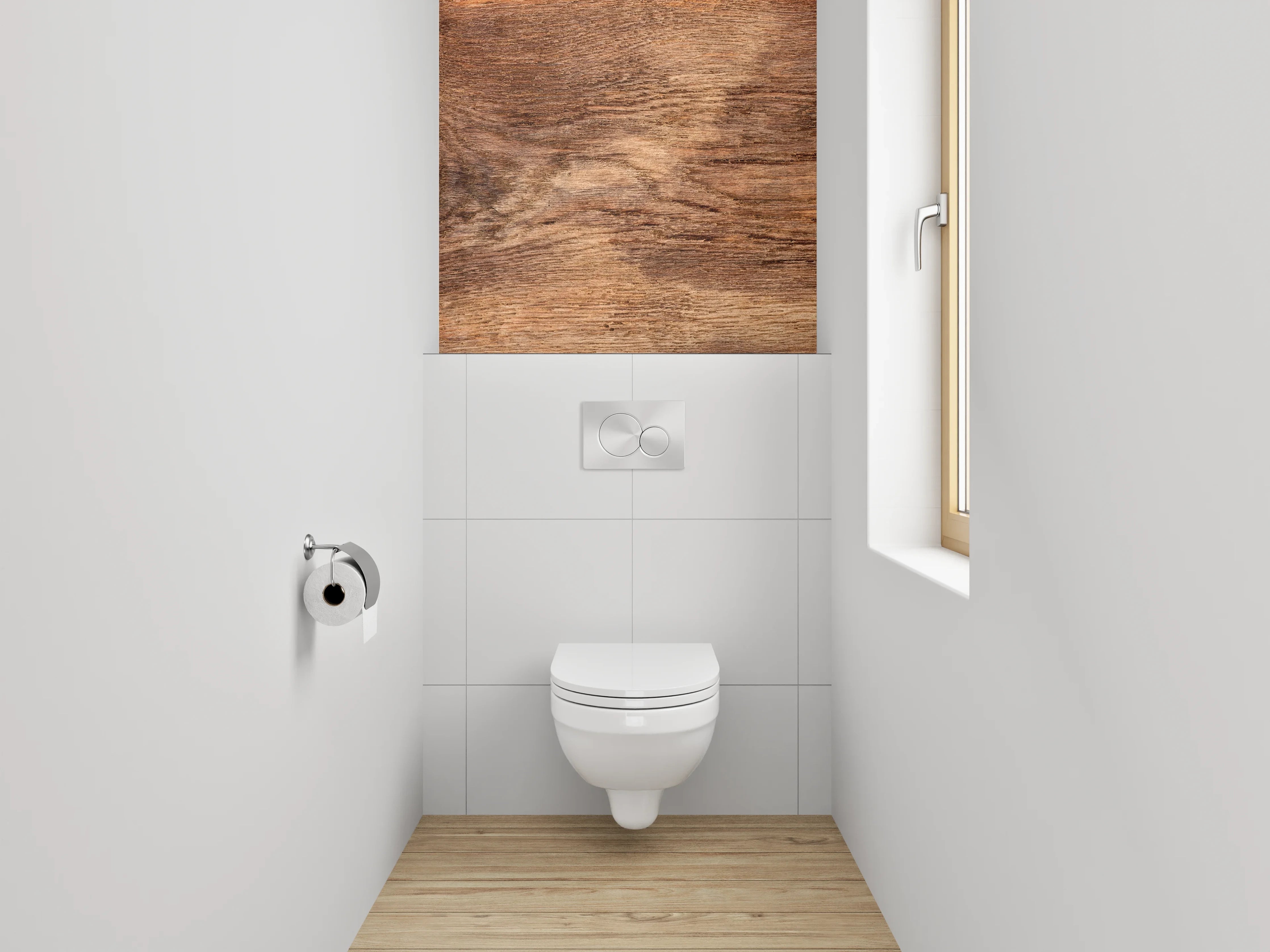 WC-Rückwand - Rustikale Holzoptik – Natur Braun