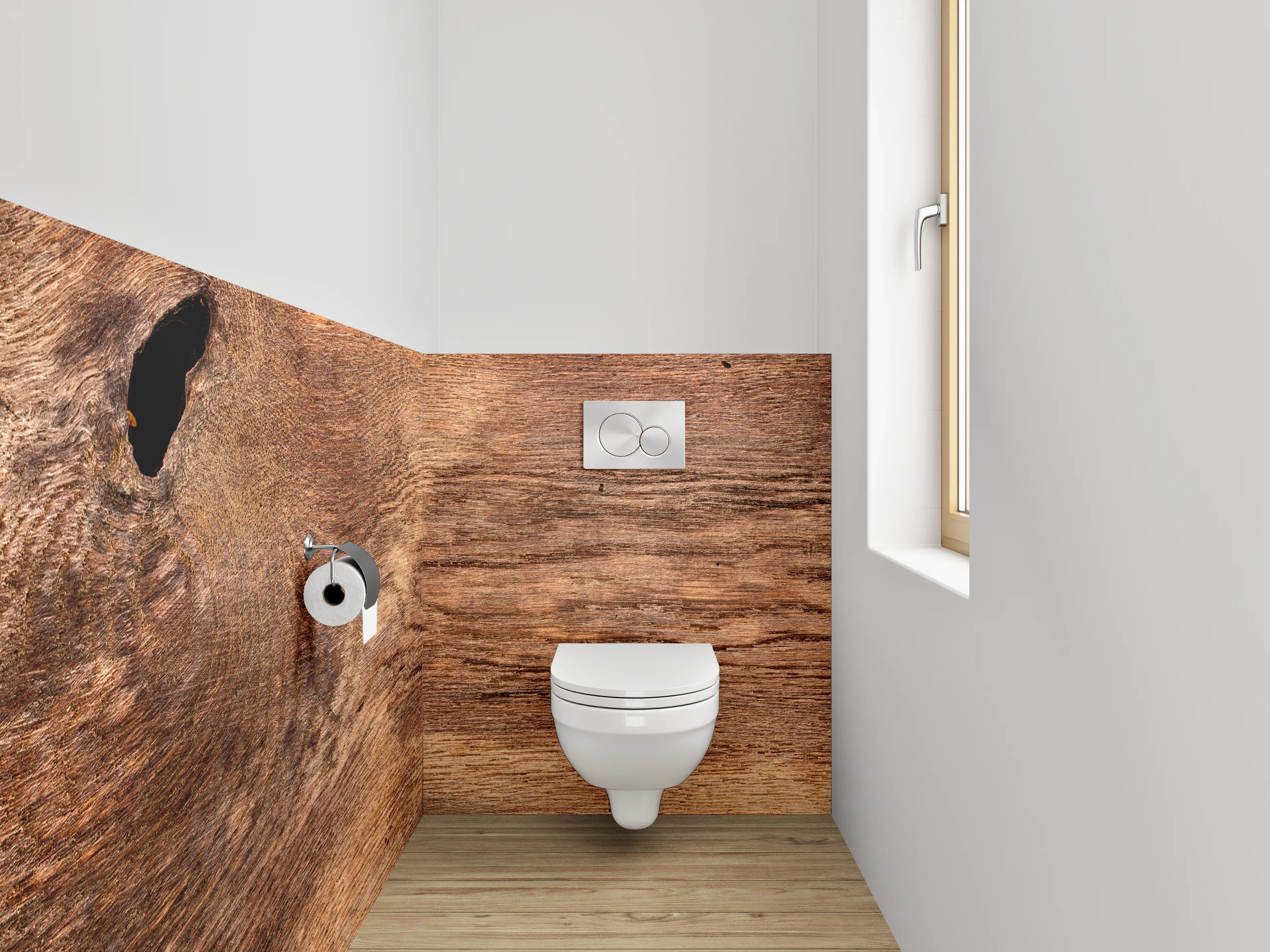 WC-Rückwand - Rustikale Holzoptik – Natur Braun