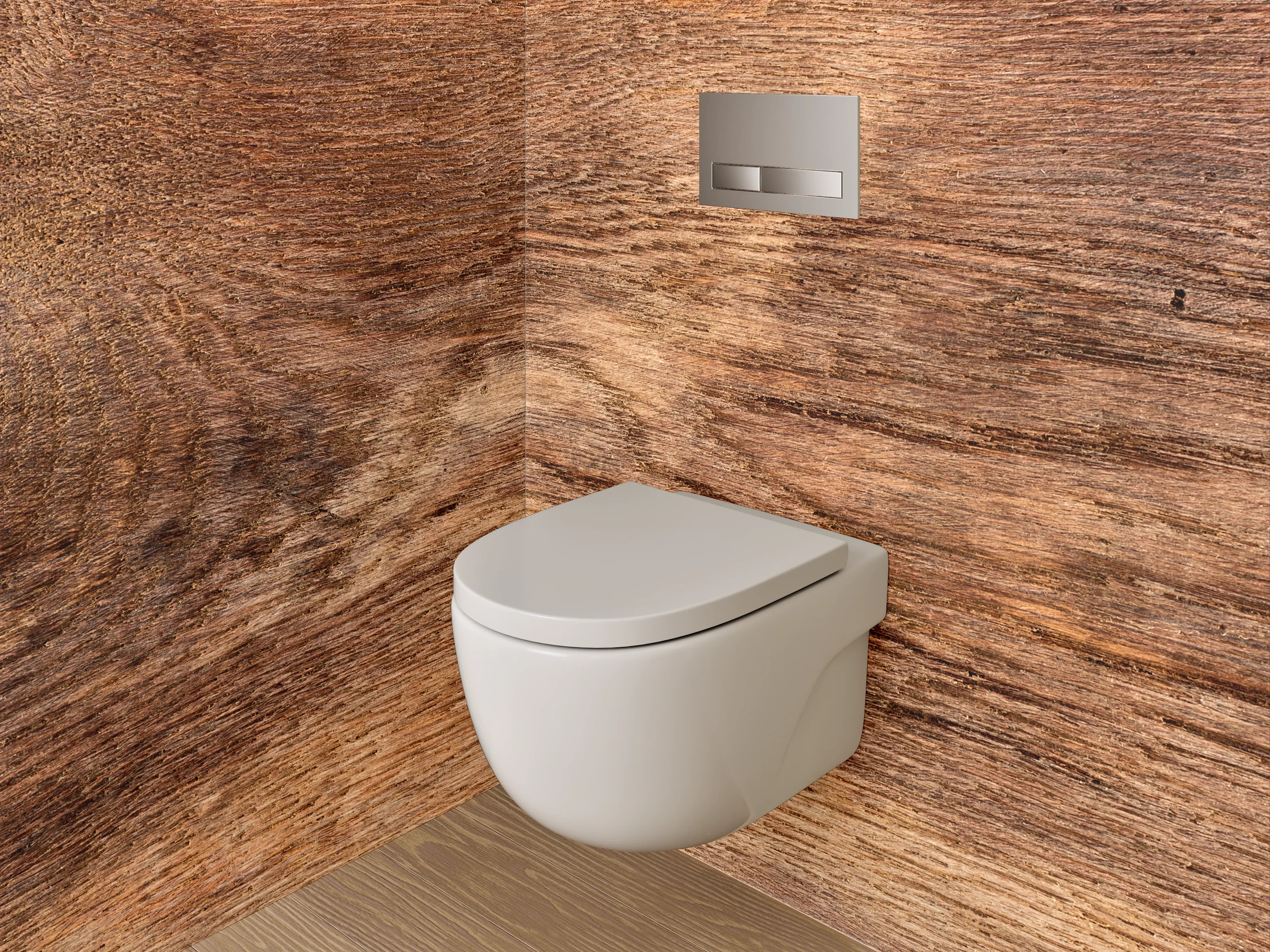 WC-Rückwand - Rustikale Holzoptik – Natur Braun