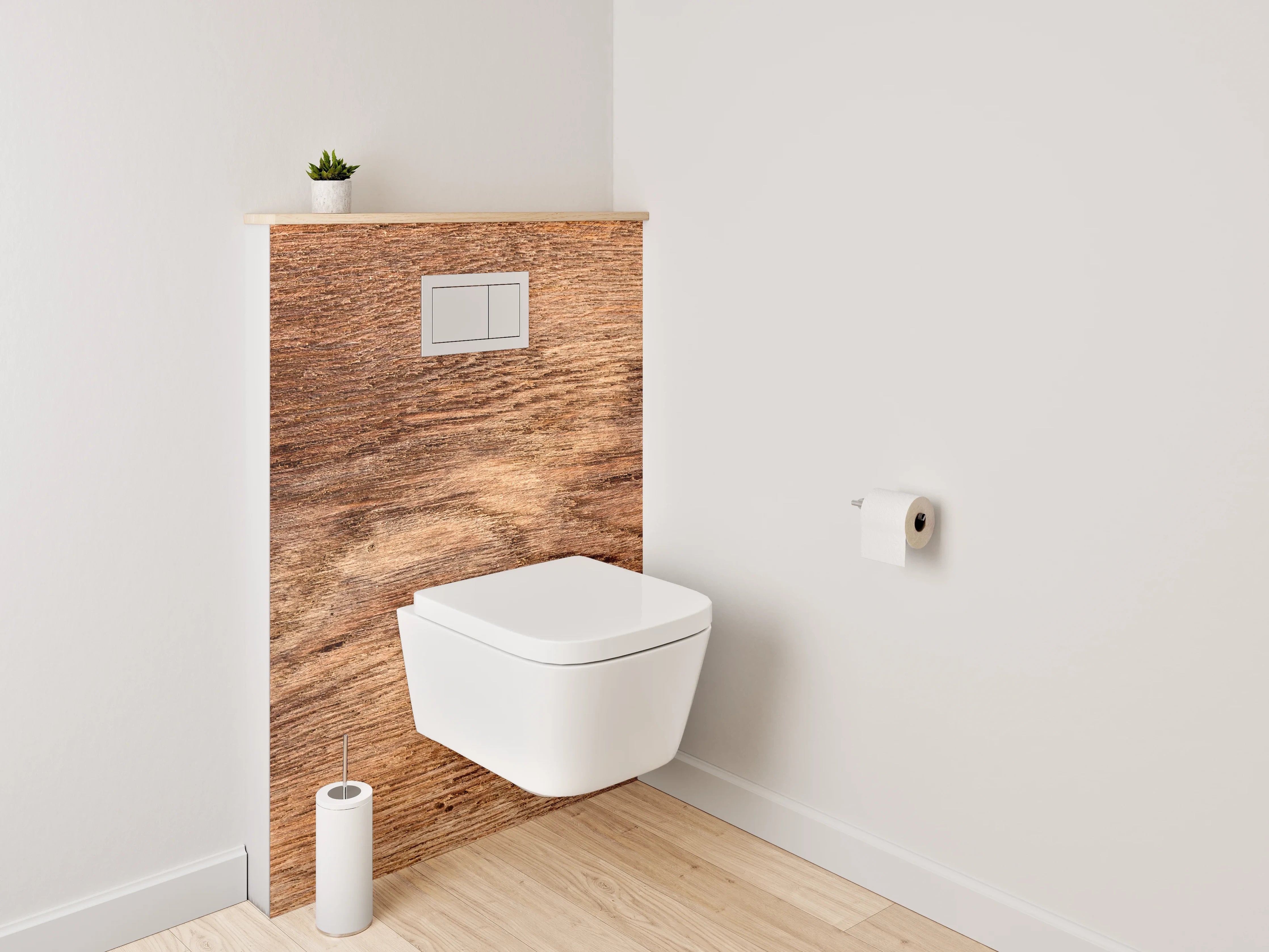 WC-Rückwand - Rustikale Holzoptik – Natur Braun
