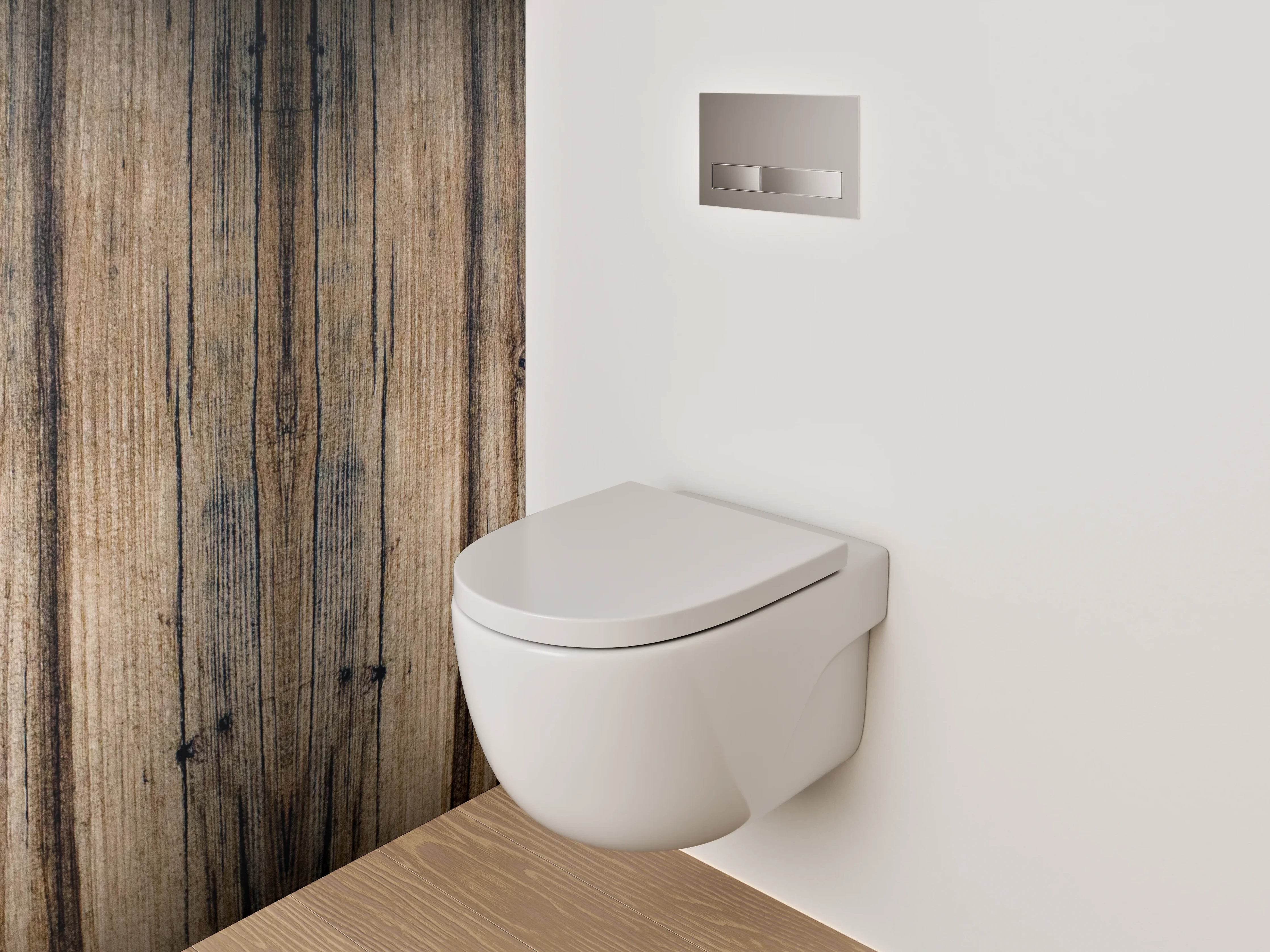 WC-Rückwand - Rustikale Holzoptik für Dein Badezimmer
