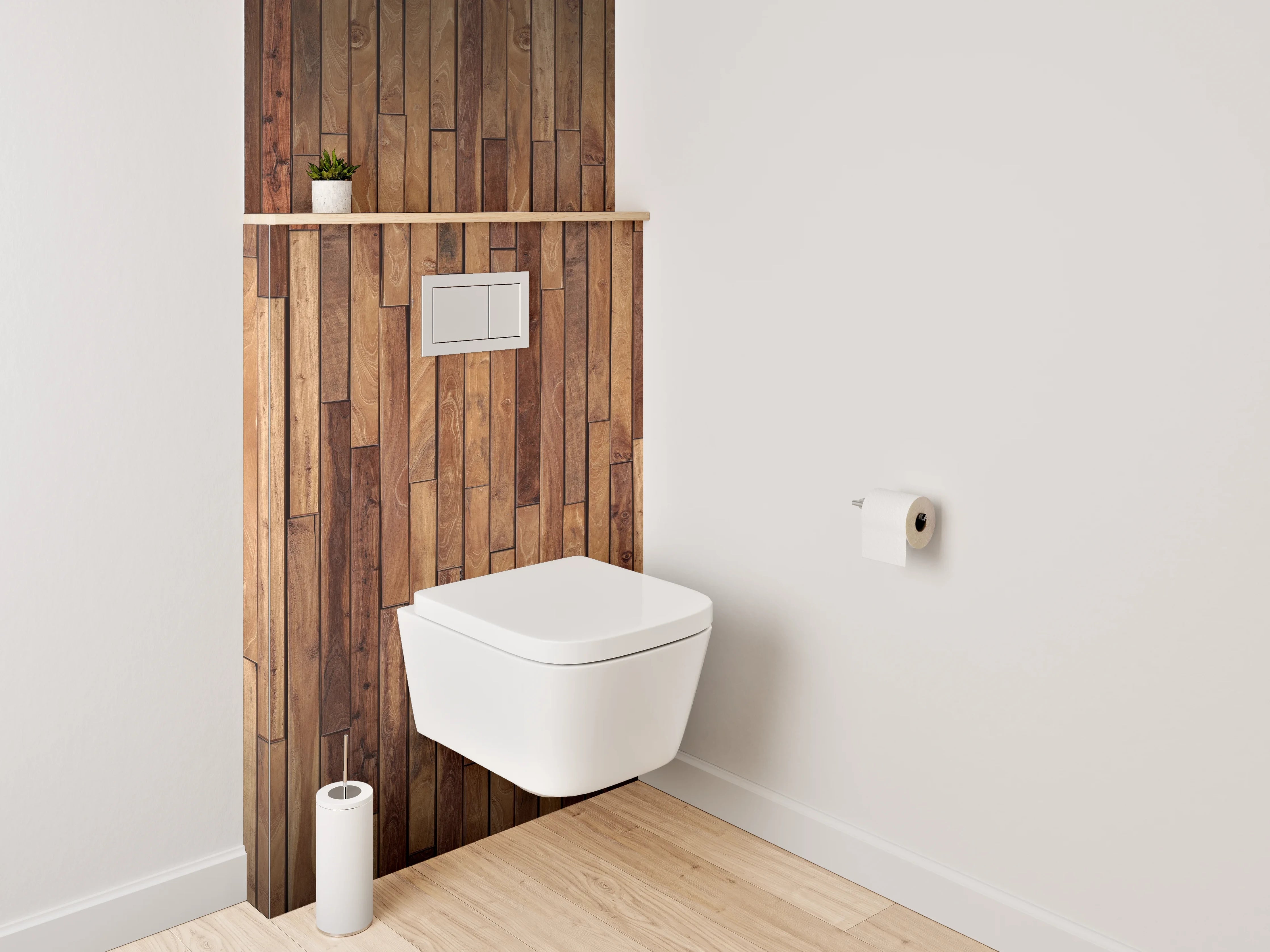WC-Rückwand - Rustikale Holzpaneel Wandoptik