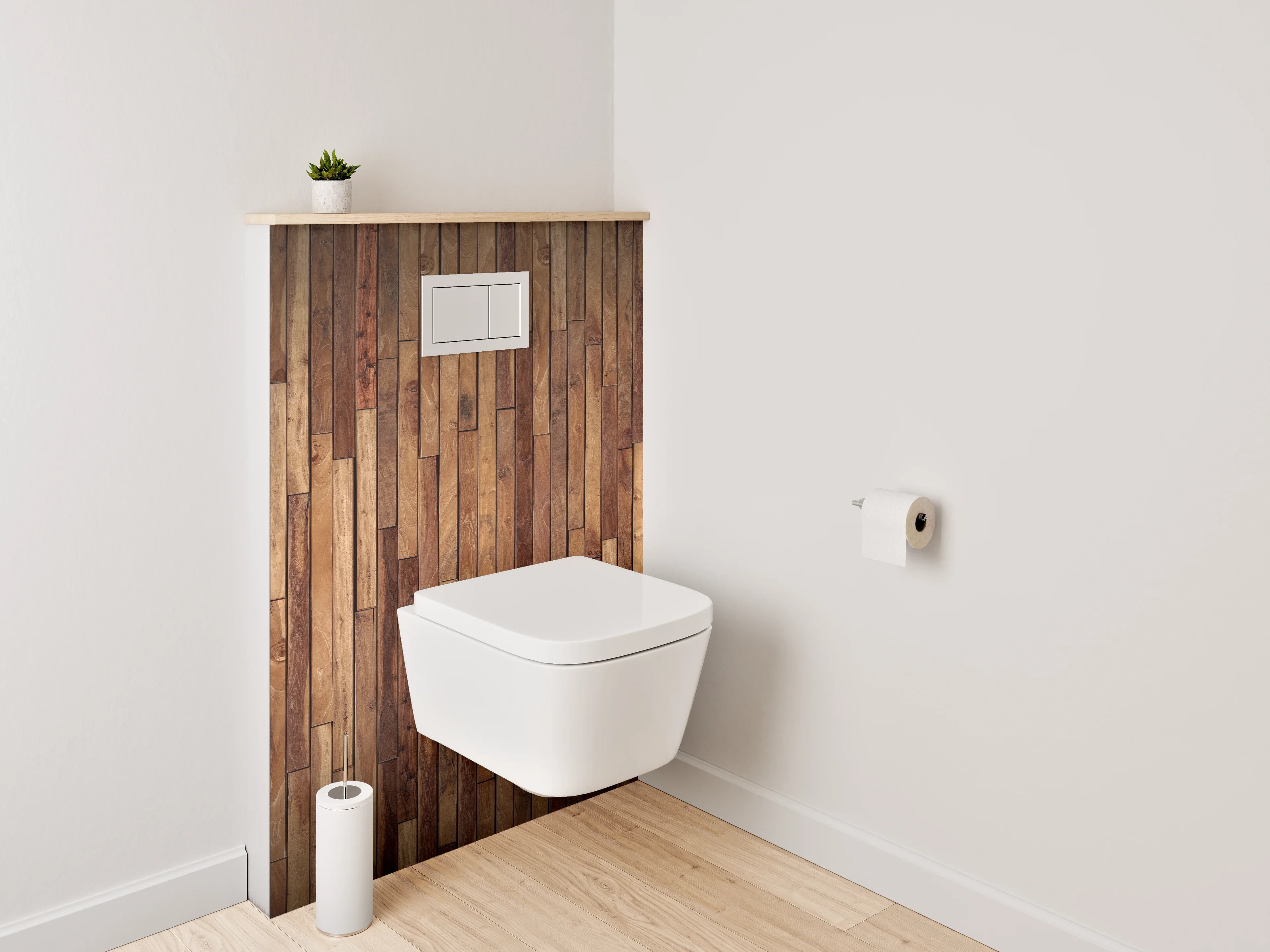 WC-Rückwand - Rustikale Holzpaneel Wandoptik