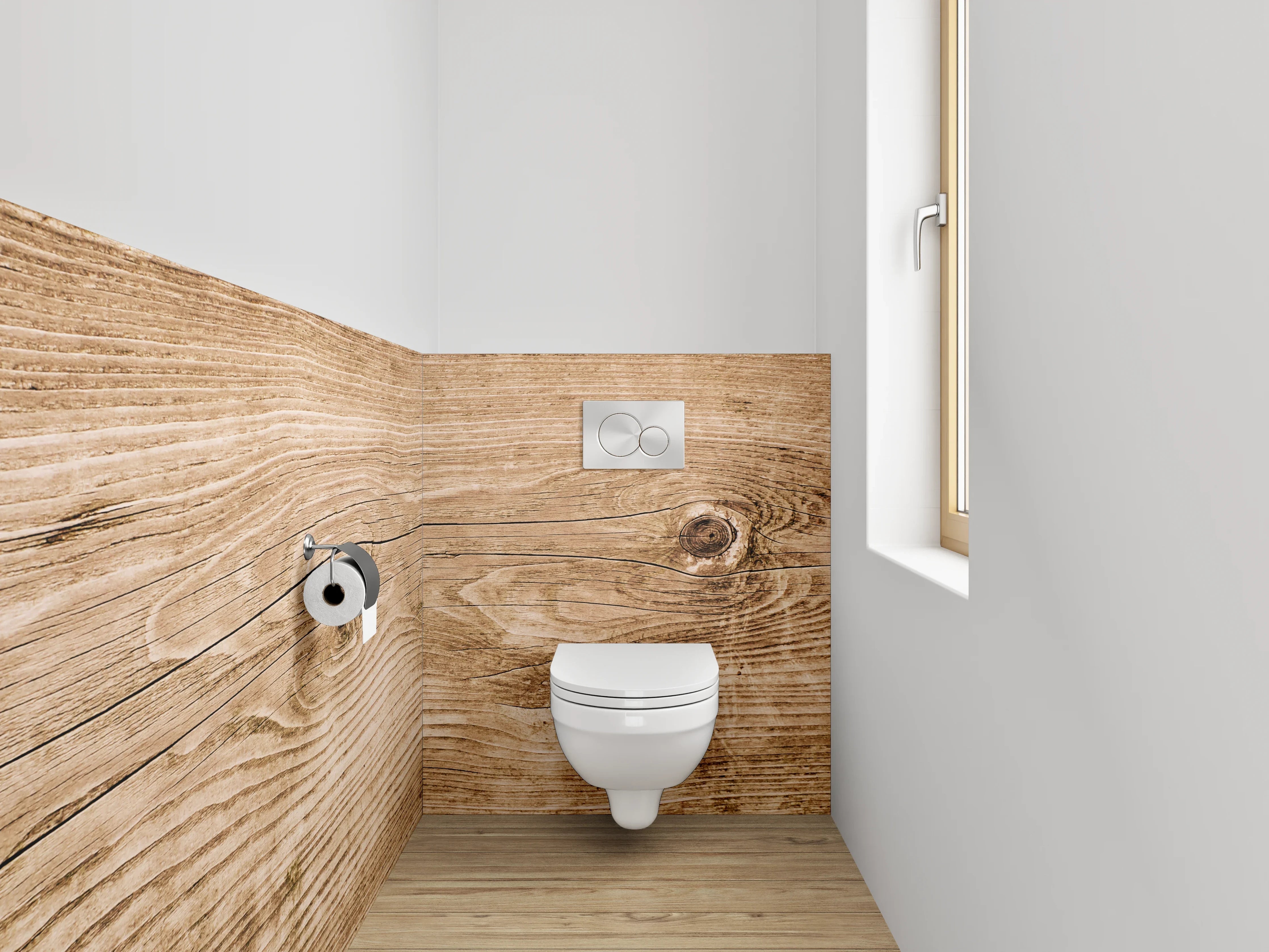 WC-Rückwand - Rustikale Holzstruktur Braun