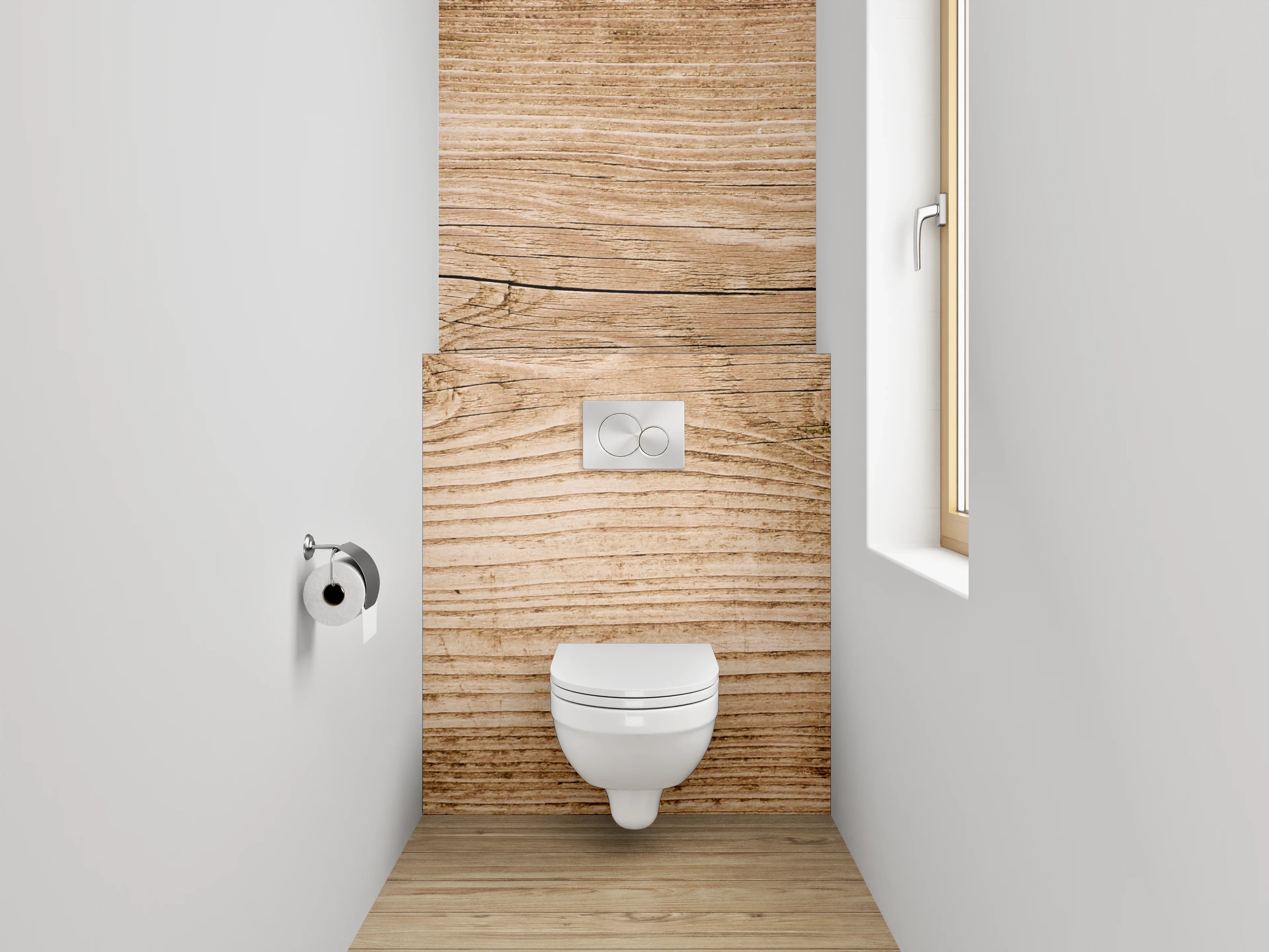 WC-Rückwand - Rustikale Holzstruktur Braun