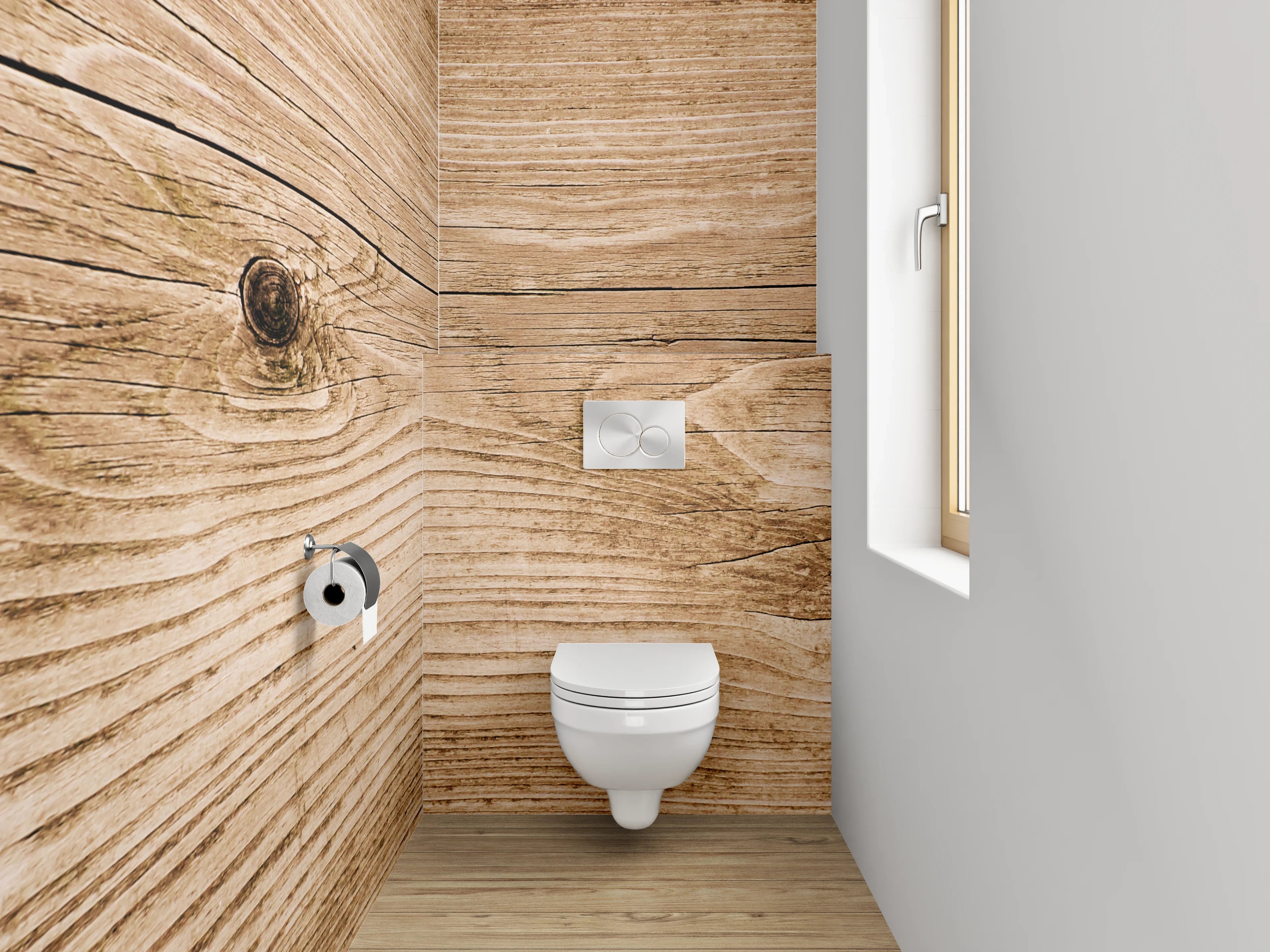WC-Rückwand - Rustikale Holzstruktur Braun