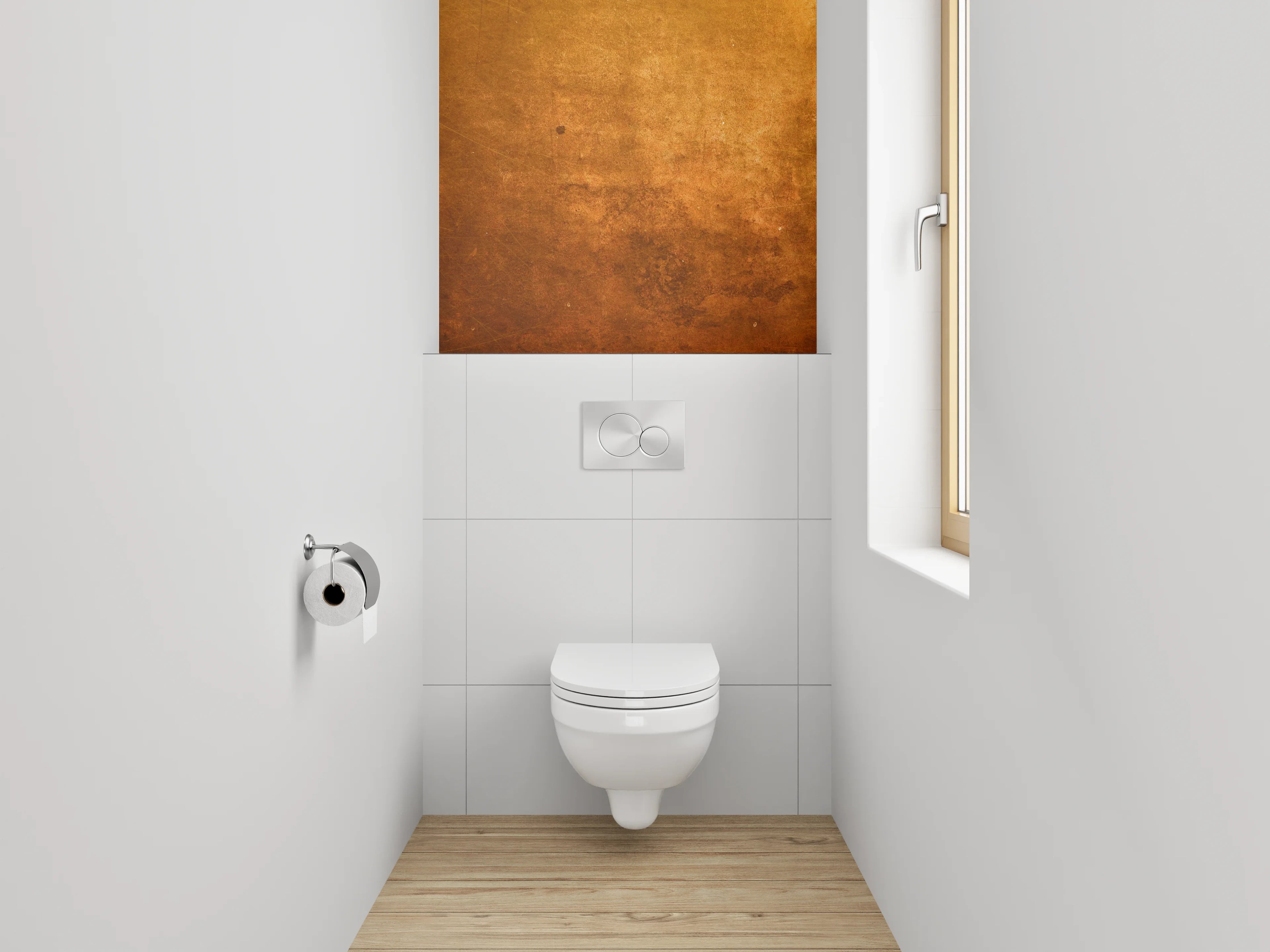 WC-Rückwand - Rustikale Kupferstruktur Tapete