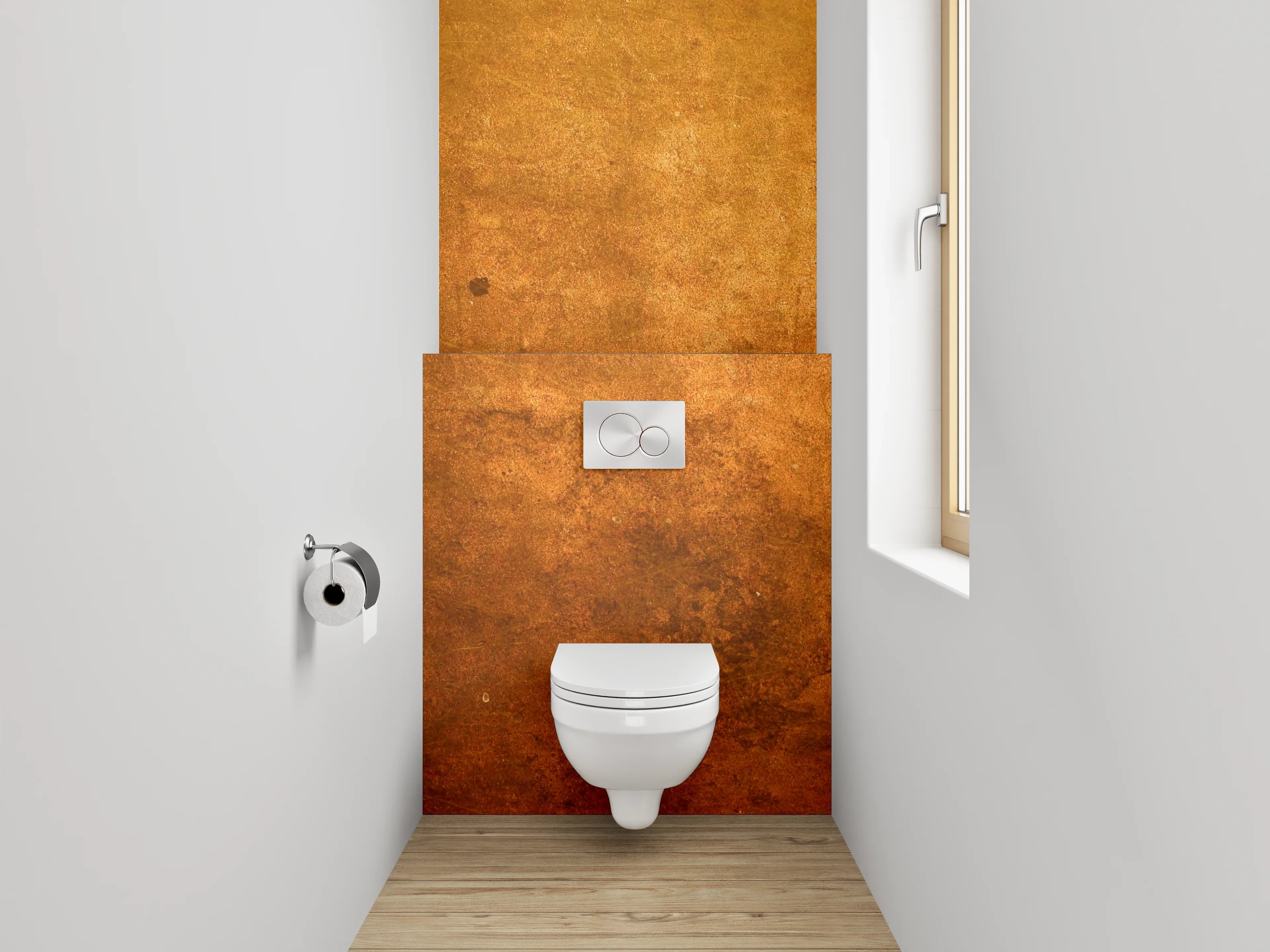 WC-Rückwand - Rustikale Kupferstruktur Tapete