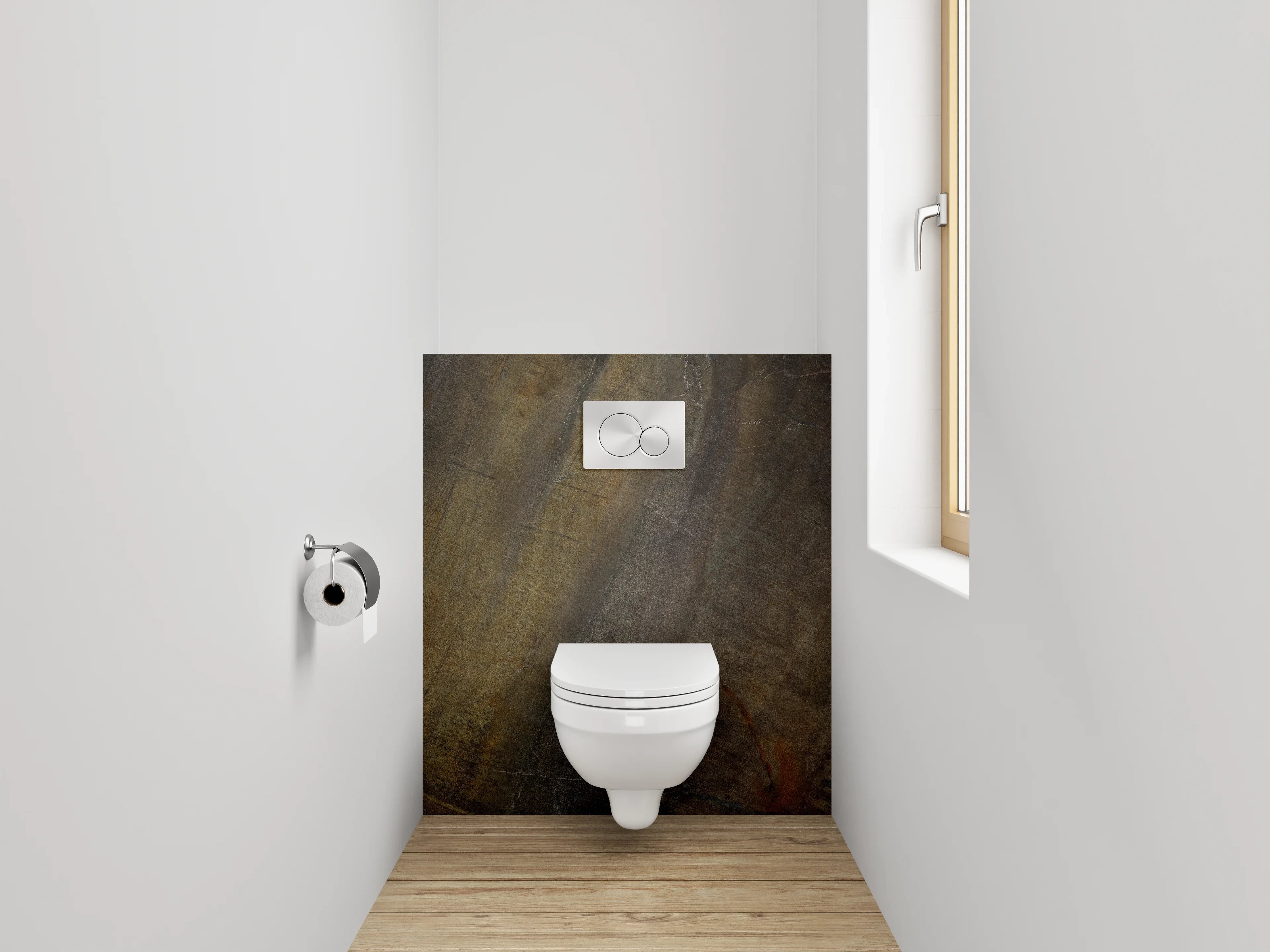 WC-Rückwand - Rustikale Schieferoptik Braun Grau