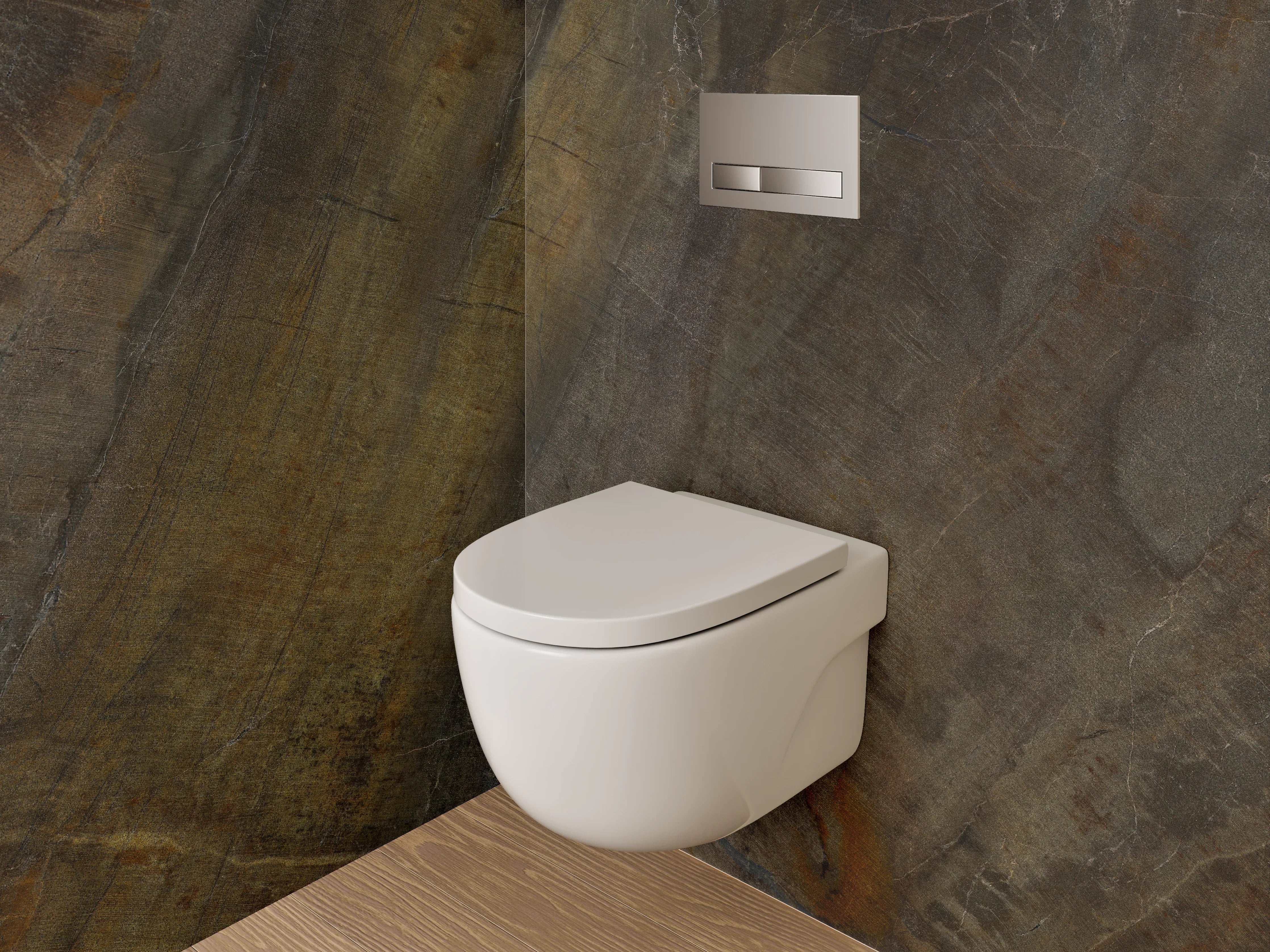 WC-Rückwand - Rustikale Schieferoptik Braun Grau